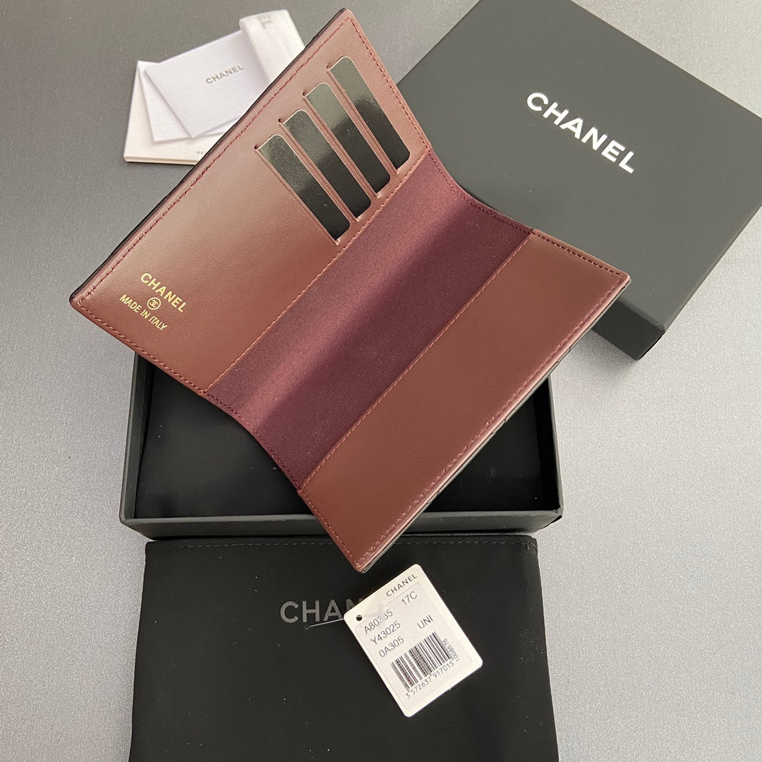 CC Passport Holder Black Sheepskin GHW  193338