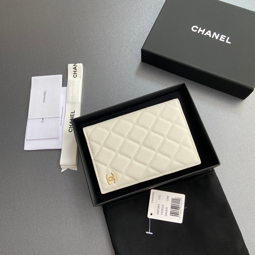 CC Passport Holder White Caviar 234705