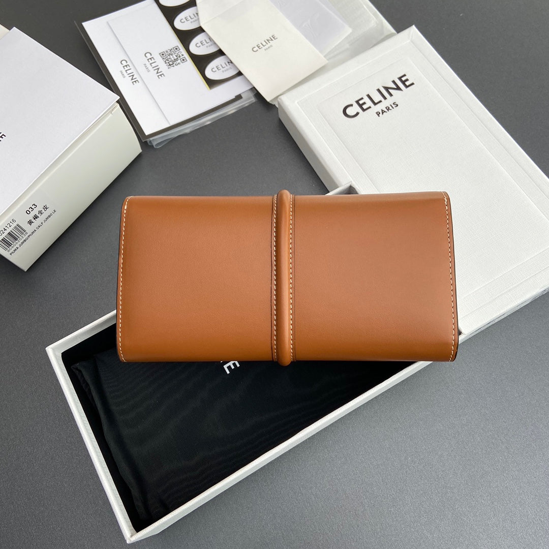 TRIOMPHE Large Wallet 16 Tan Satinated Cowhide