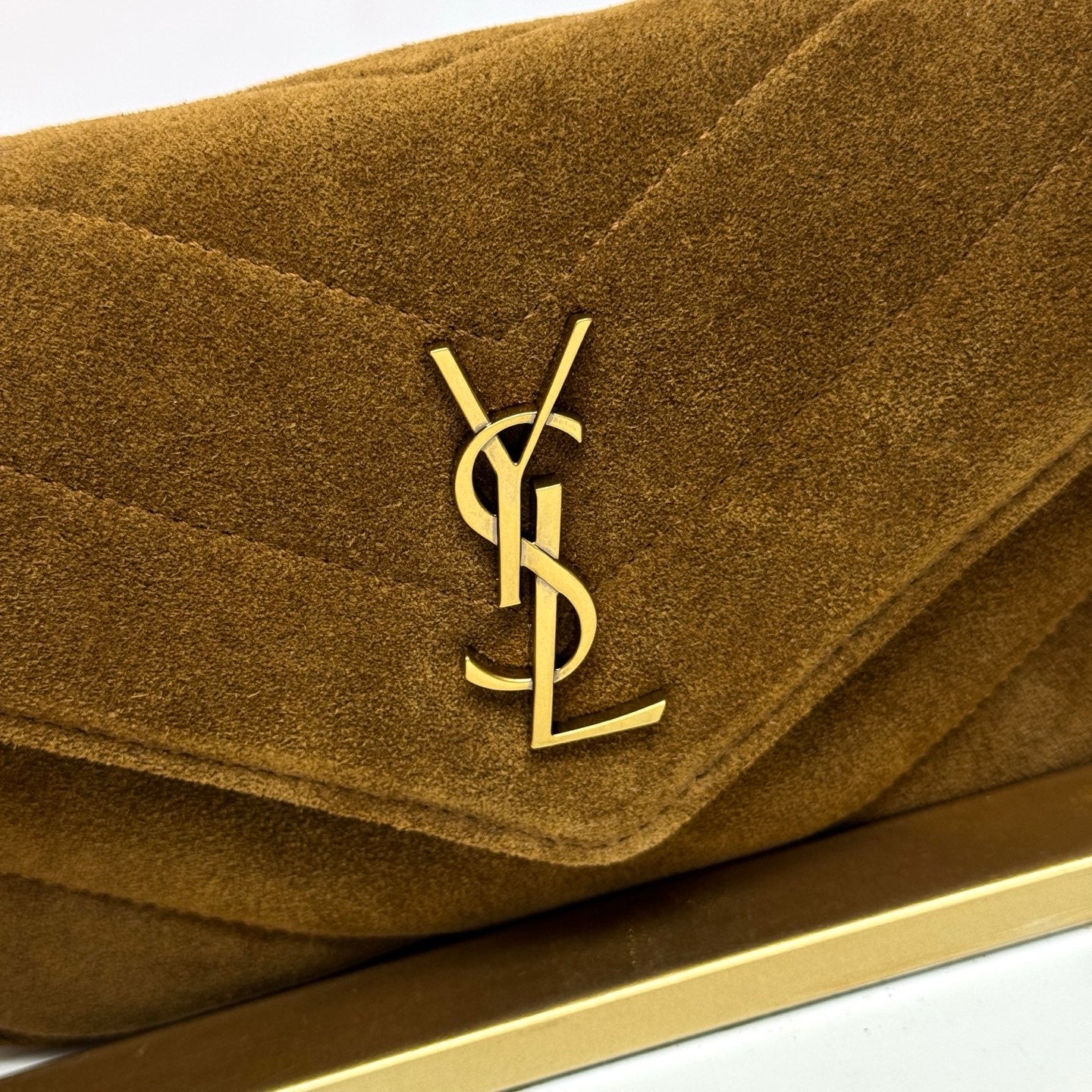 YSL Loulou Mini Bag 20cm Brown Coffee Suede 285679