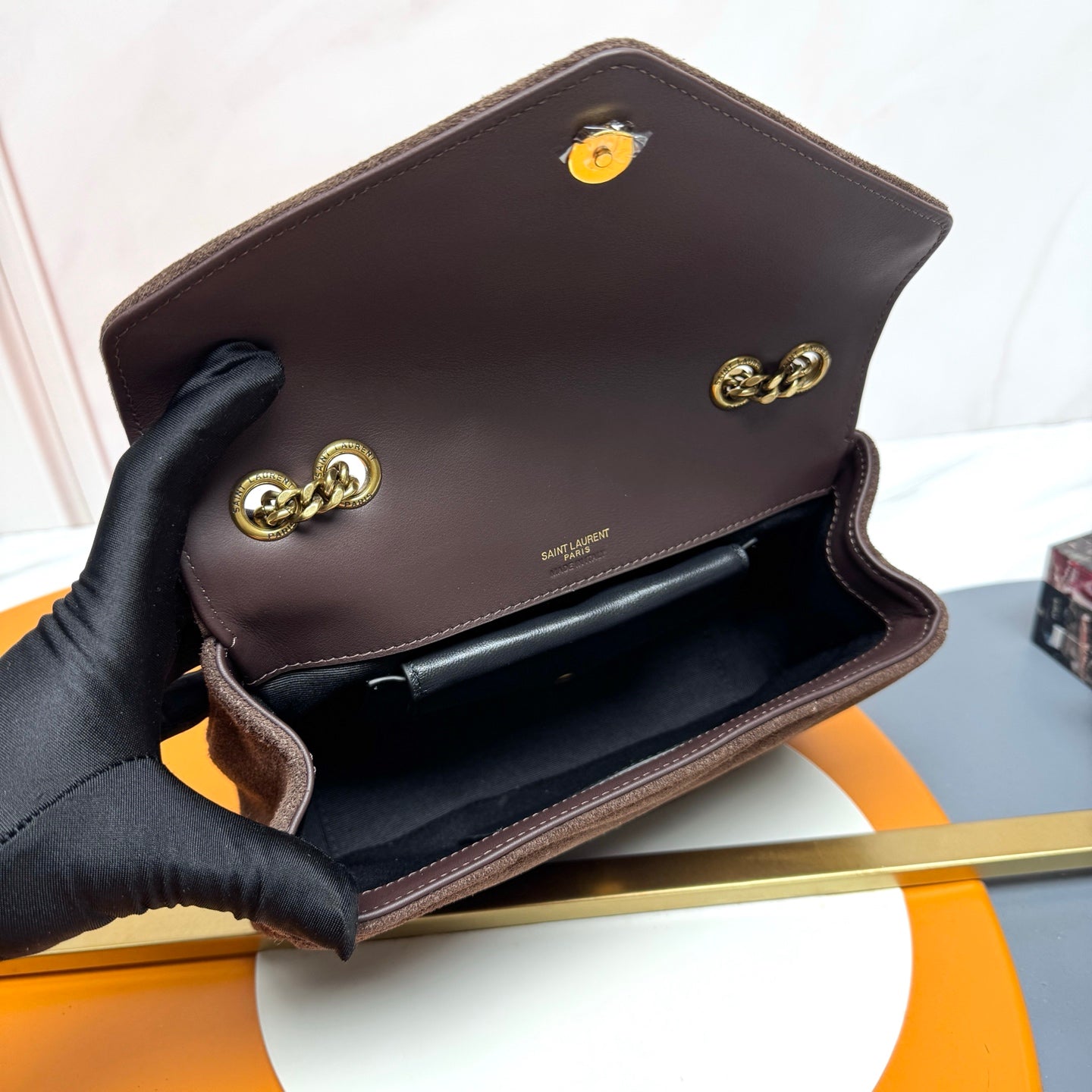 YSL Loulou Small Bag 24cm Coffee Suede 285673