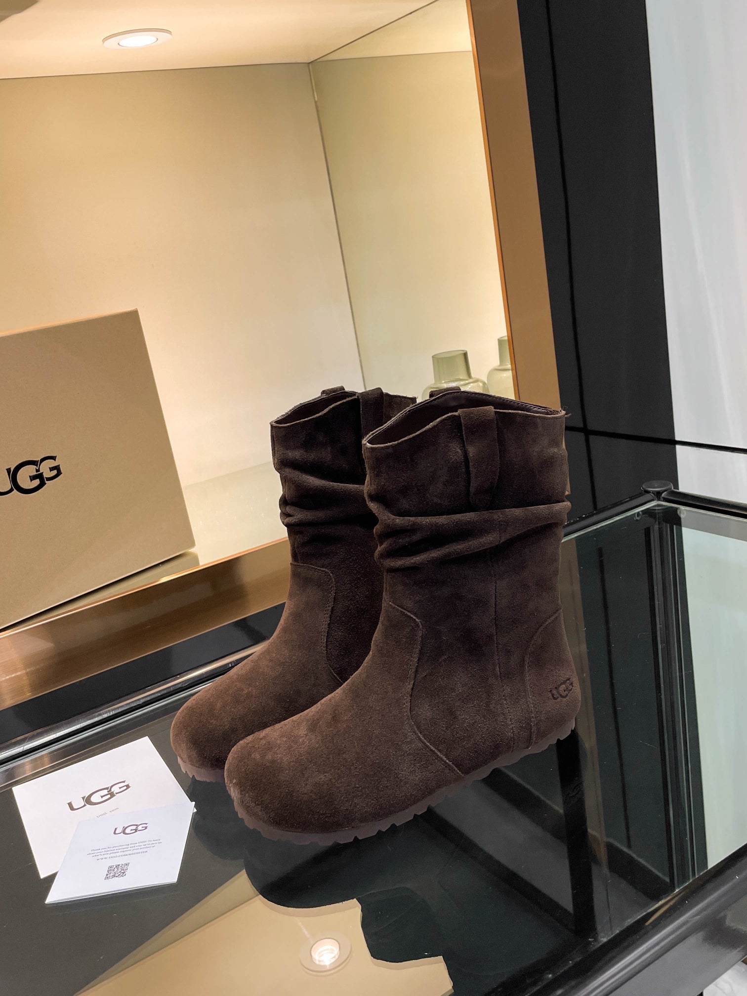 UGG Tasman Boots Dark Brown Suede 527289
