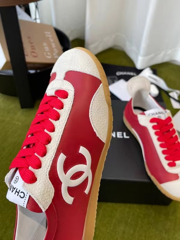 CC 26P Casual Sneaker Red White Leather Suede