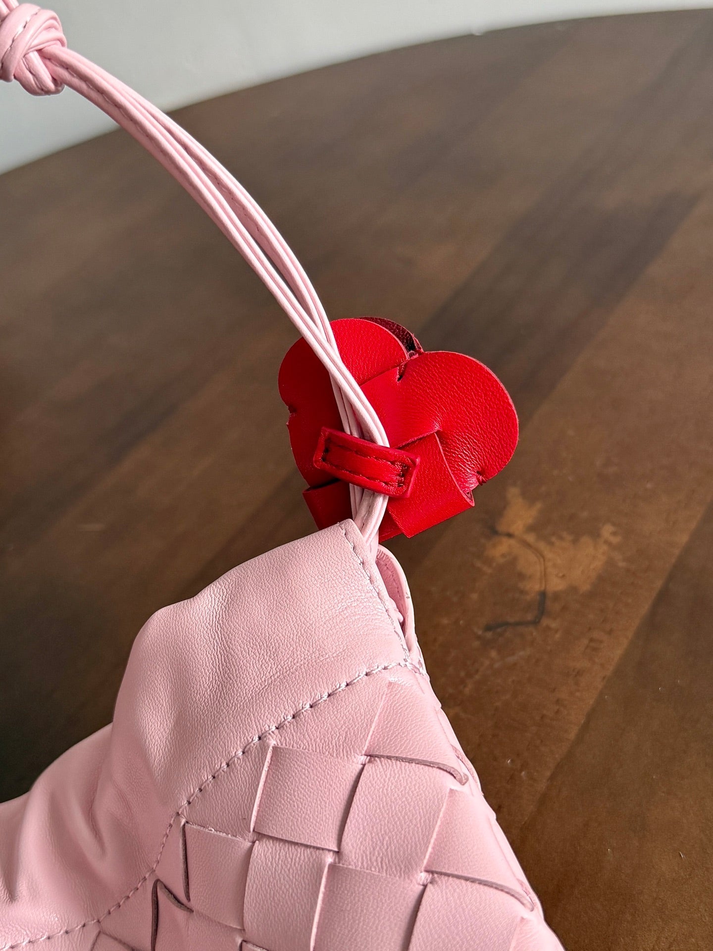 BV 26s Dust Bag Light Pink Intrecciato Leather