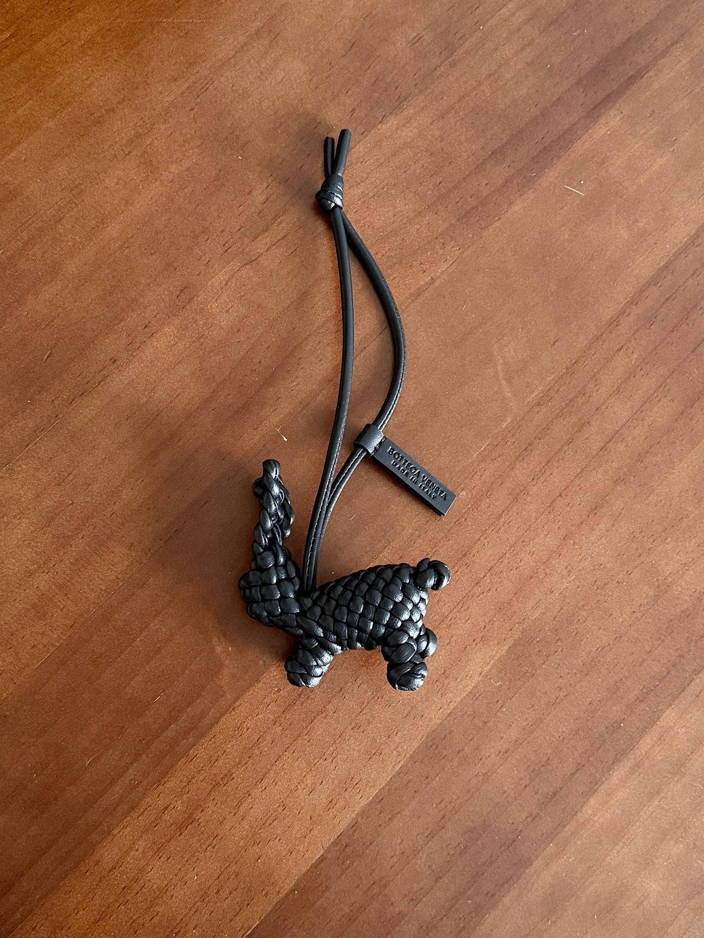 BV Rabbit Charm Intrecciato Leather