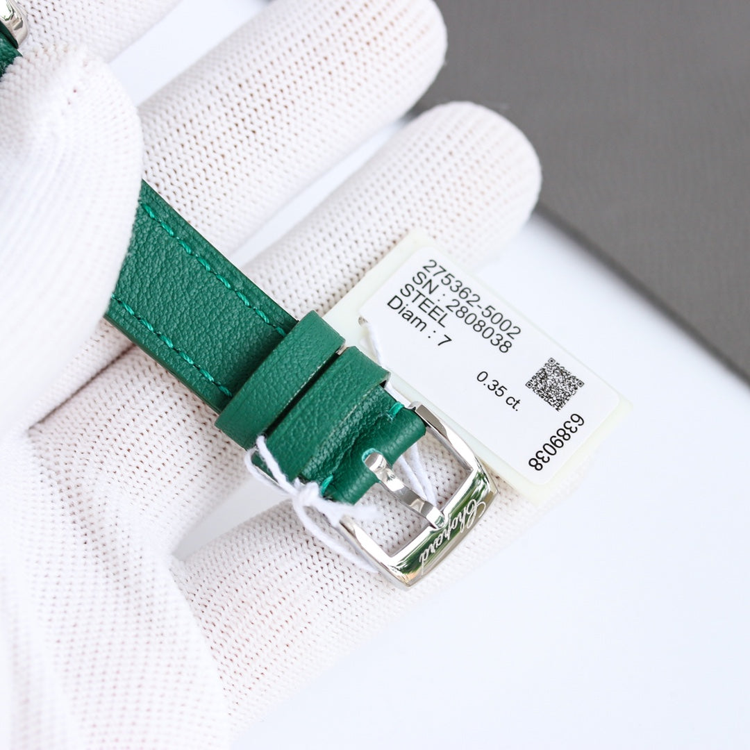 Happy Diamond 33mm Green Silver White Dial