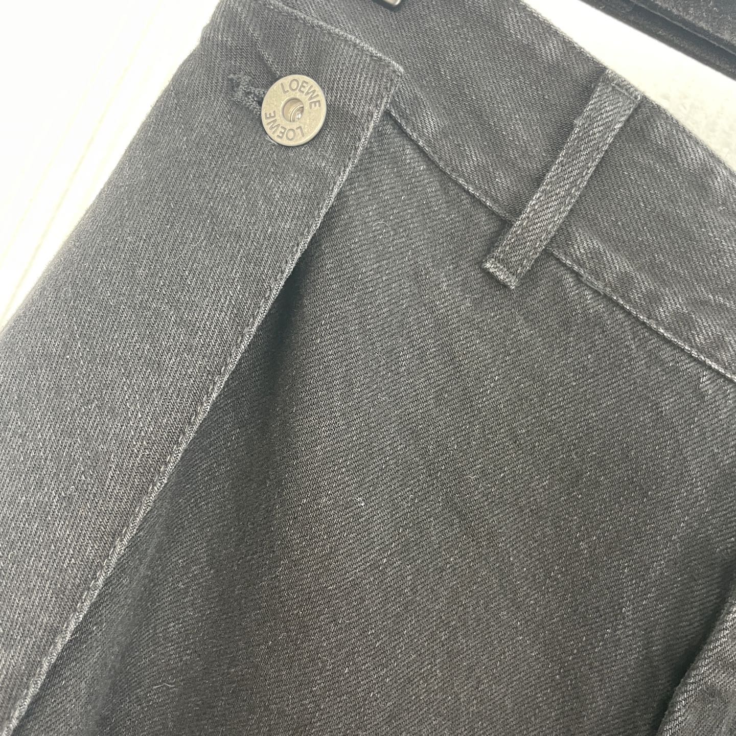 Loewe 26s Draped Flap Jeans Black Denim 400746