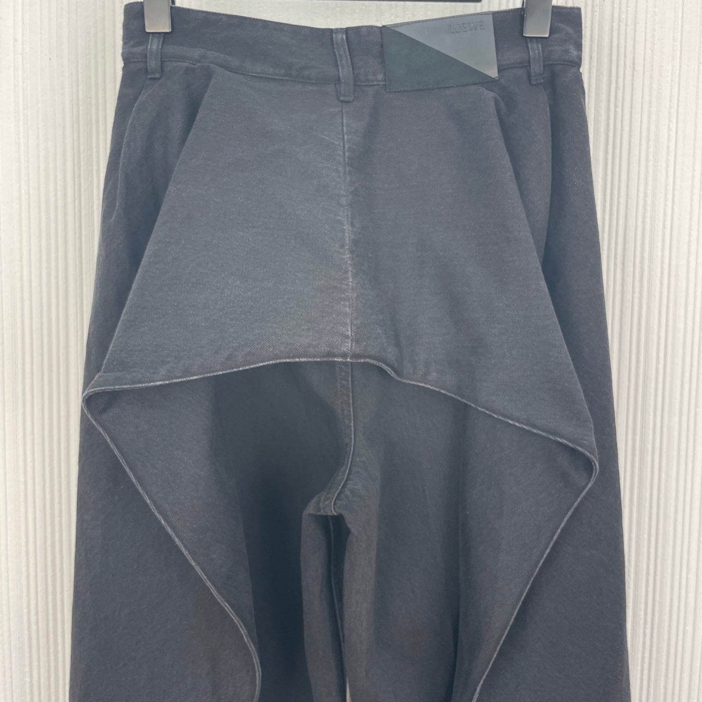 Loewe 26s Draped Flap Jeans Black Denim 400746
