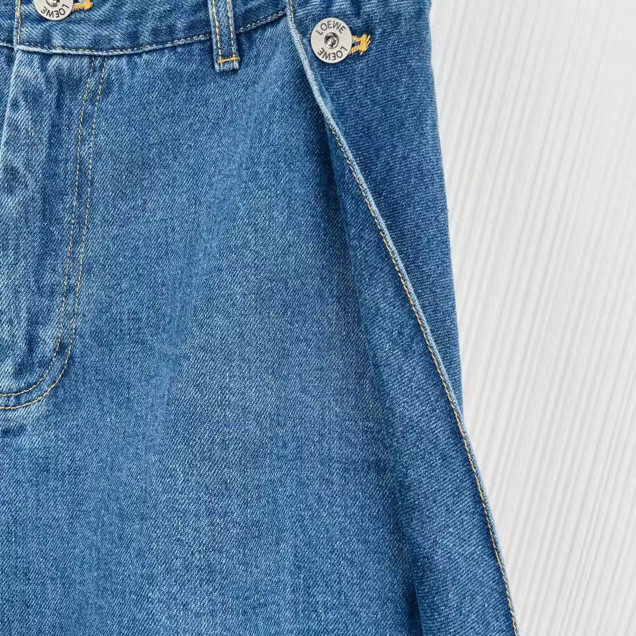 Loewe 26s Draped Flap Jeans Light Blue Denim 400748