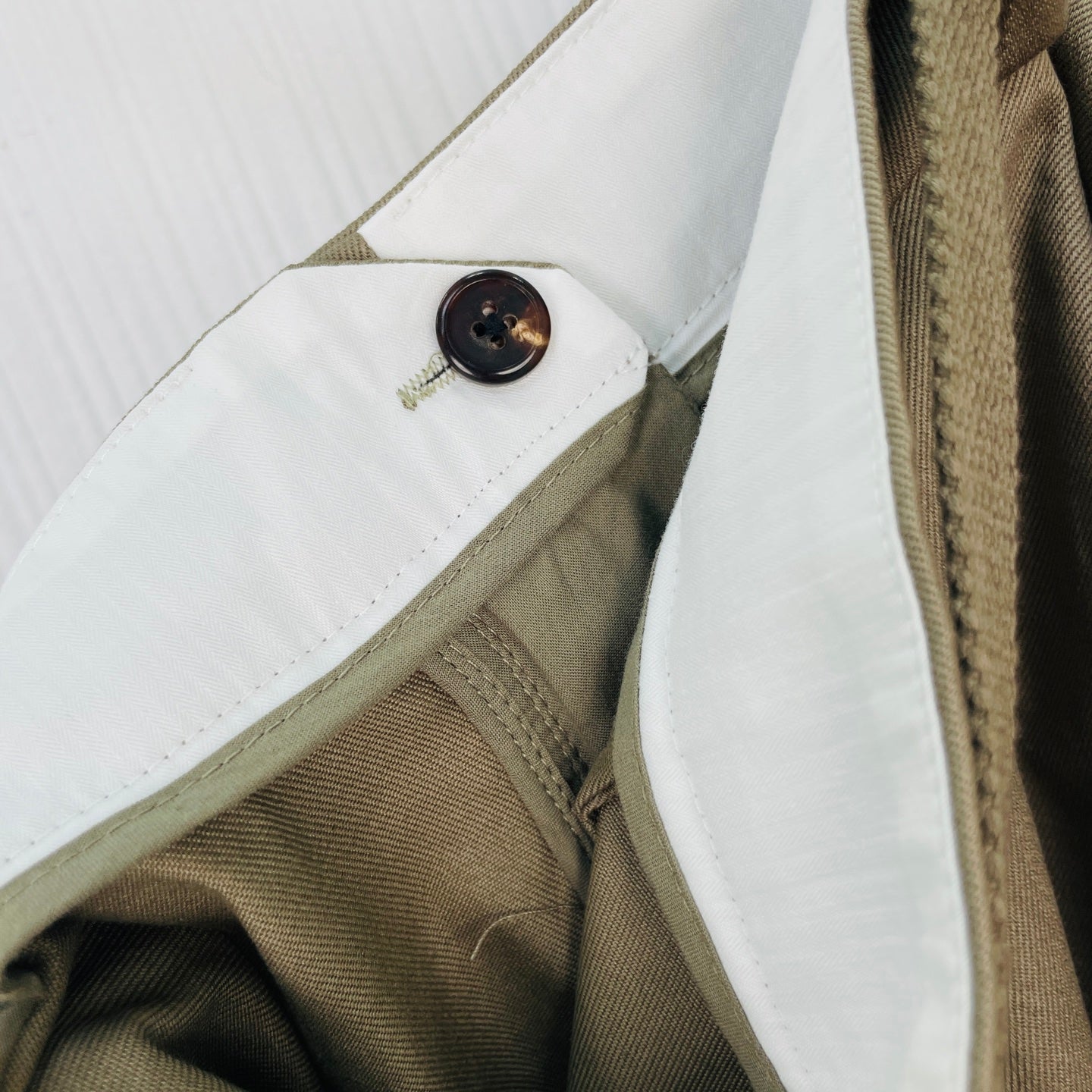 Prada A-line Skirt Khaki Cotton 414746