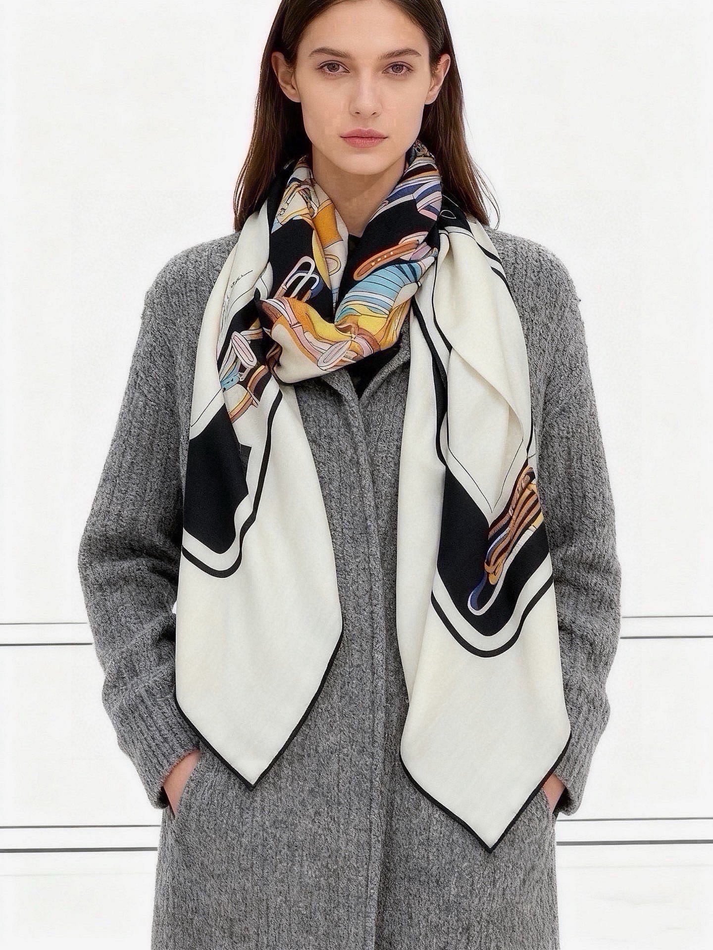 GG 26s Scarf 140 In Cashmere And Silk 216486