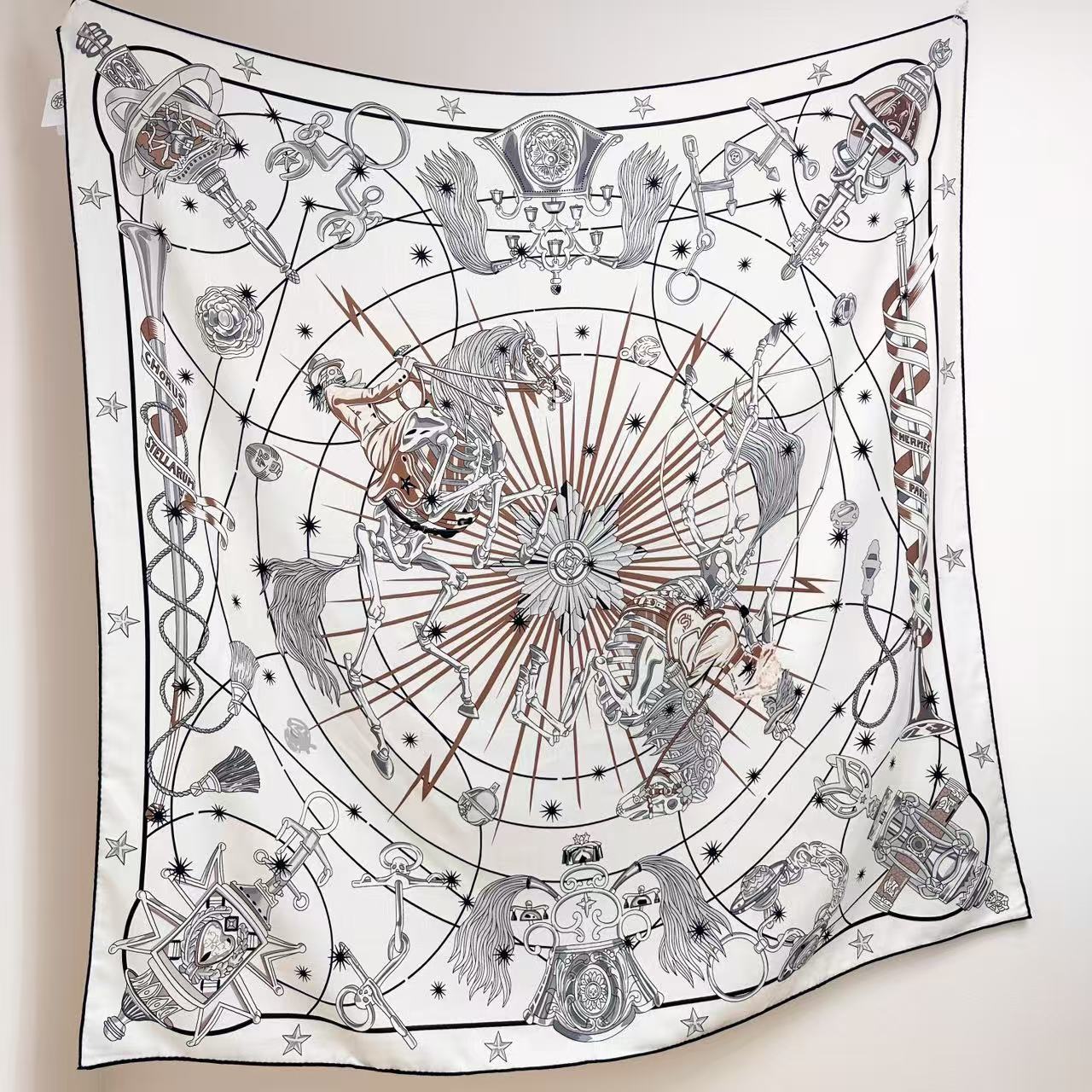 HM Creative Origins Scarf 135CM White Cashmere Silk 969434
