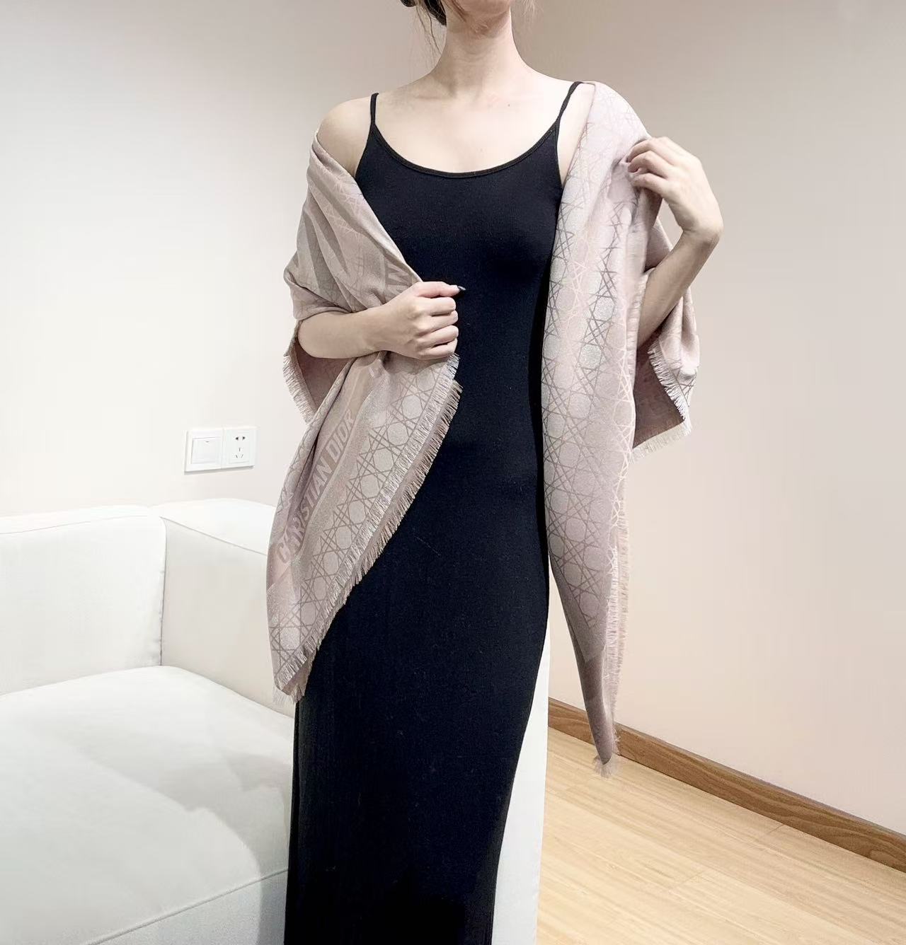 Dior 26s Scarf 140cm Silk & Cashmere 303196