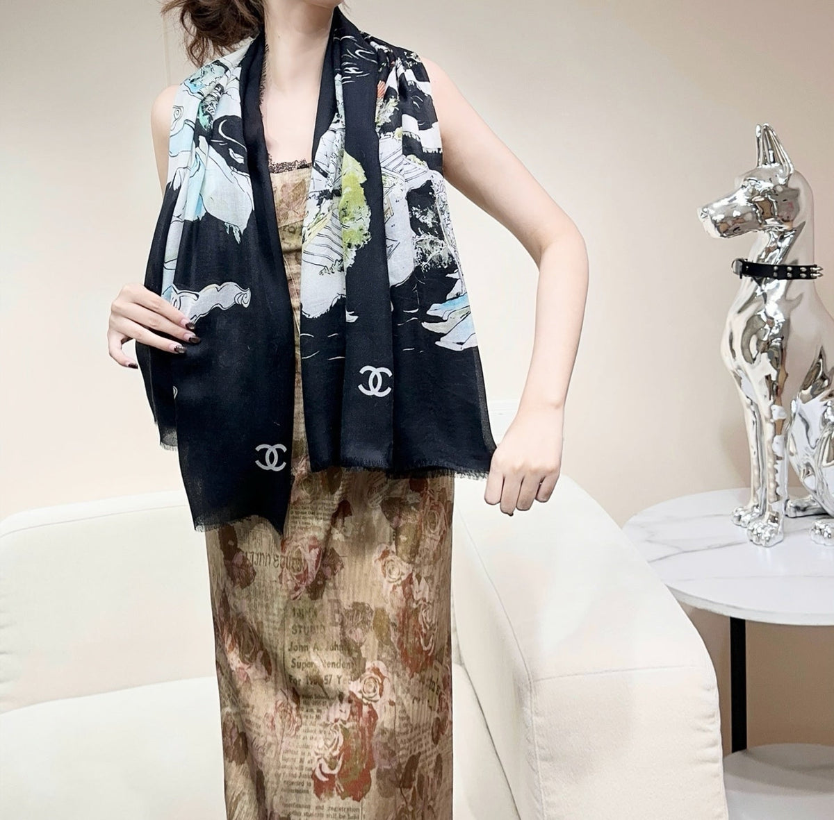 CC 26s Scarf 140 In Cashmere And Silk 513392