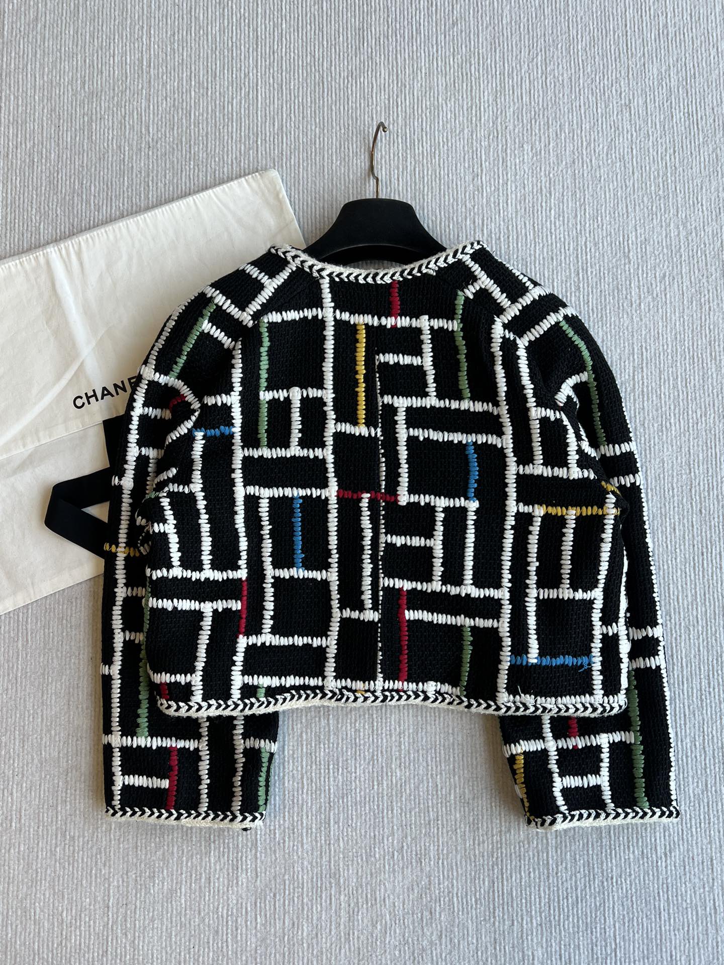 CC Tweed Jacket Black Cotton Linen 251890