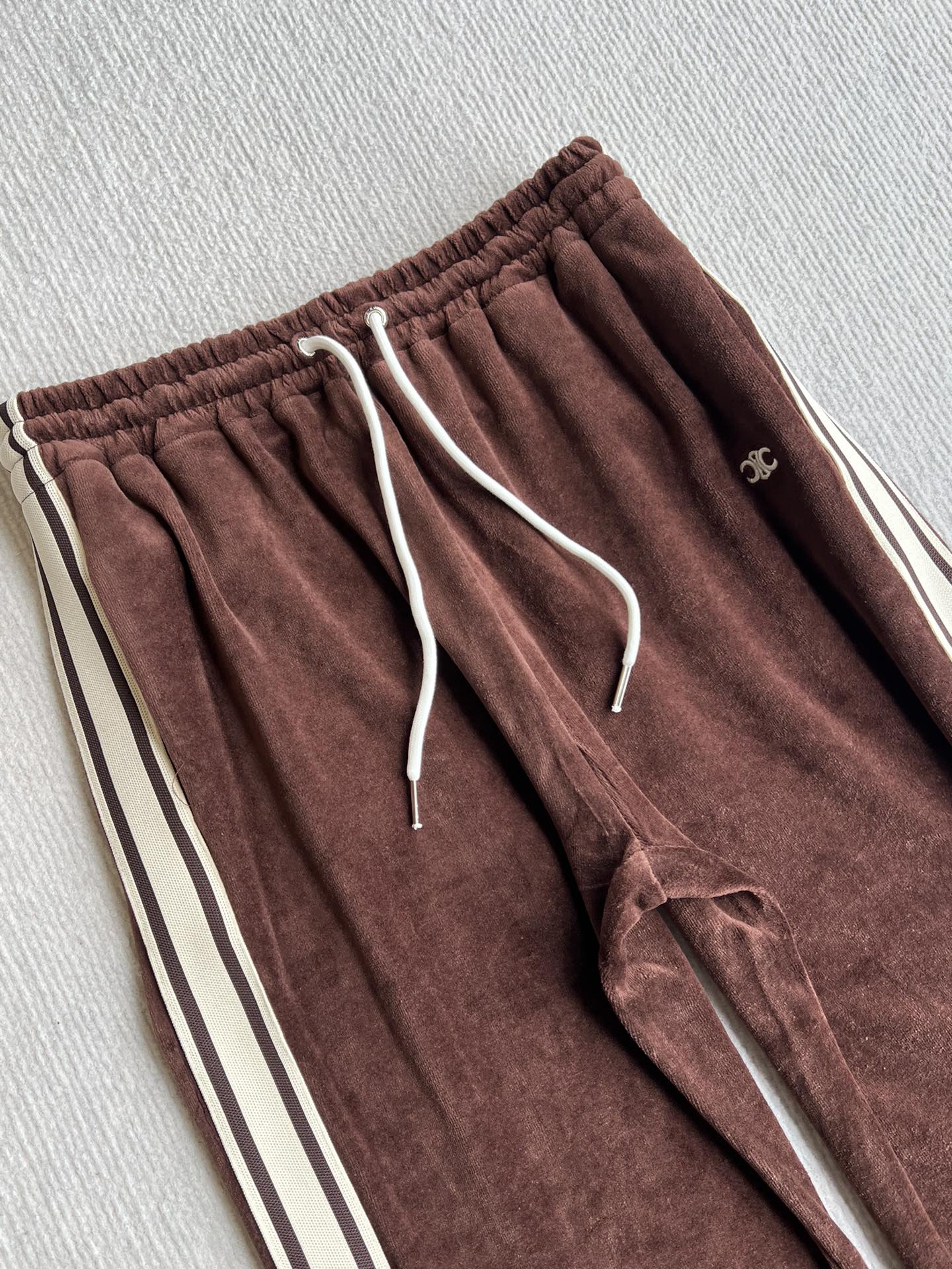Celine 25 Trouser Brown White Cotton Polyester