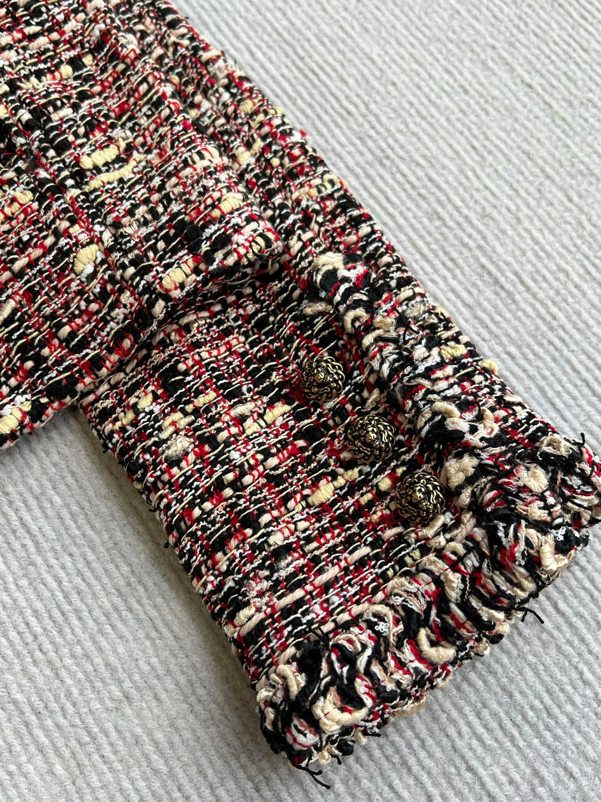 Chanel 26s Tweed Crop Jacket Multicolor Cotton Blend 434484