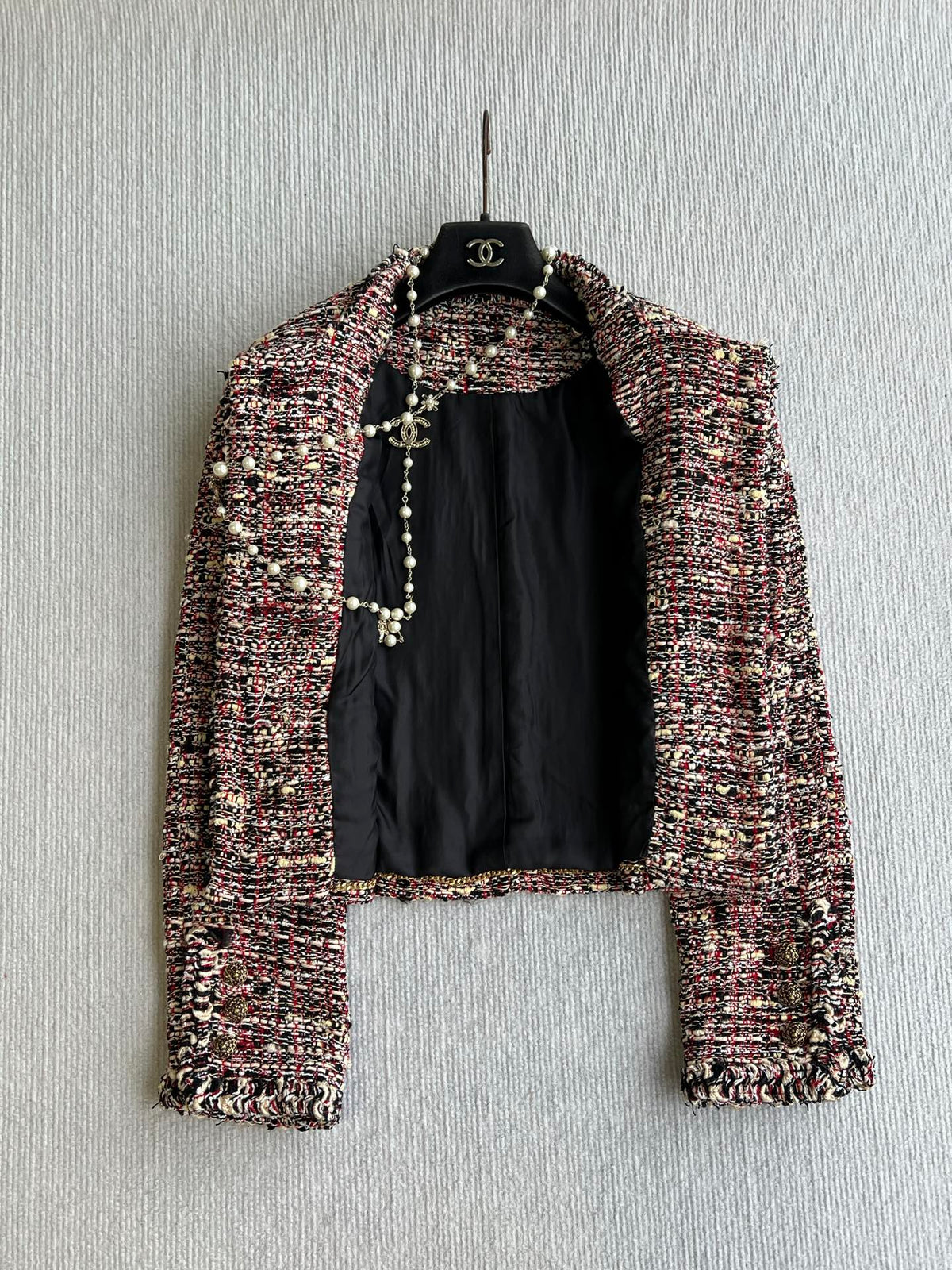 Chanel 26s Tweed Crop Jacket Multicolor Cotton Blend 434484