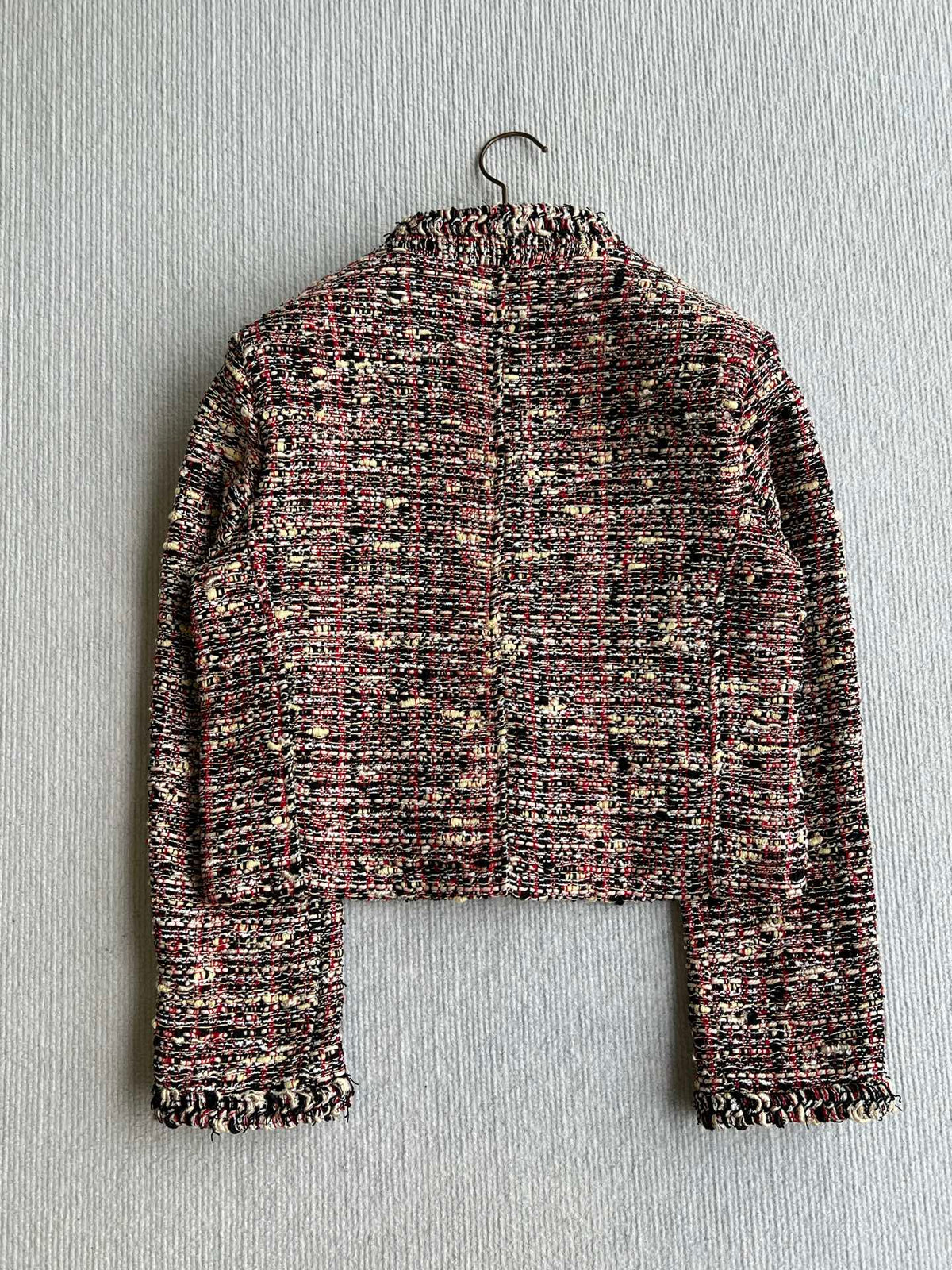 Chanel 26s Tweed Crop Jacket Multicolor Cotton Blend 434484