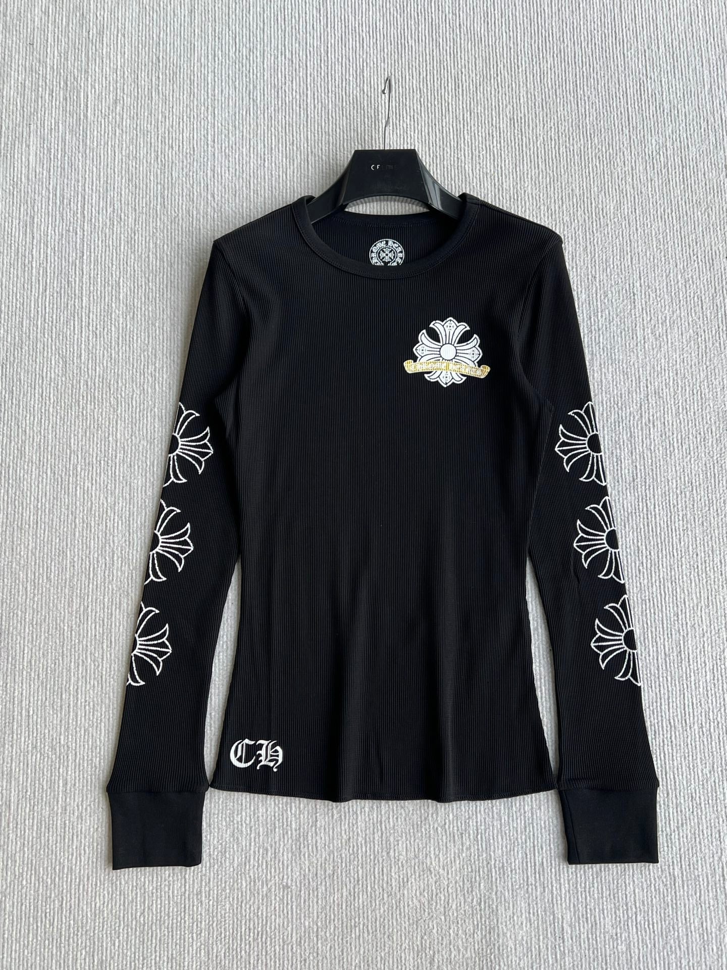 𝐂𝐡𝐫𝐨𝐦𝐞 H𝐞𝐚𝐫𝐭𝐬 26s Long-Sleeve T-Shirt Black Cotton 412317