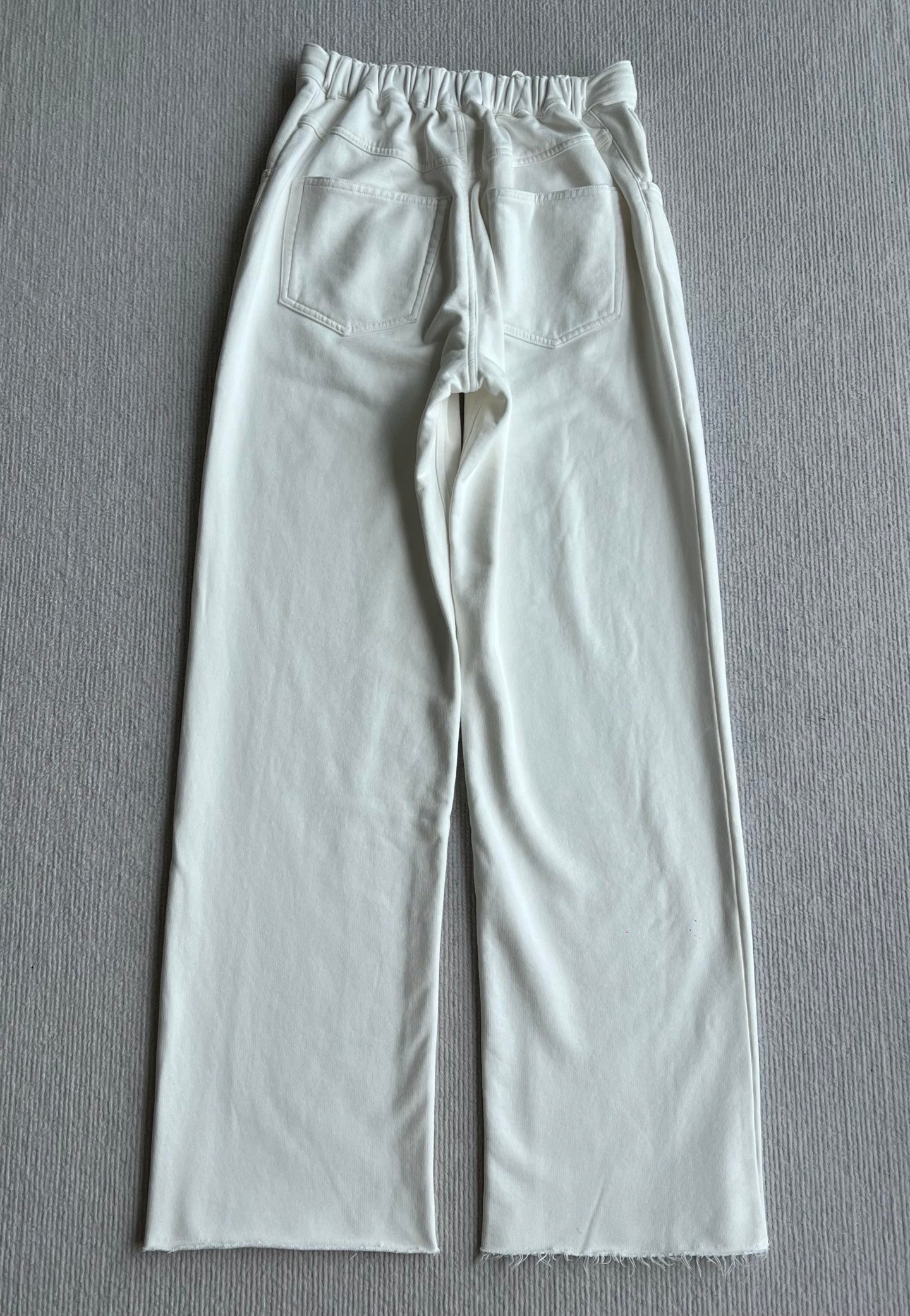 MM6 Elastic Waist Drawstring Casual Pants White Cotton 412336