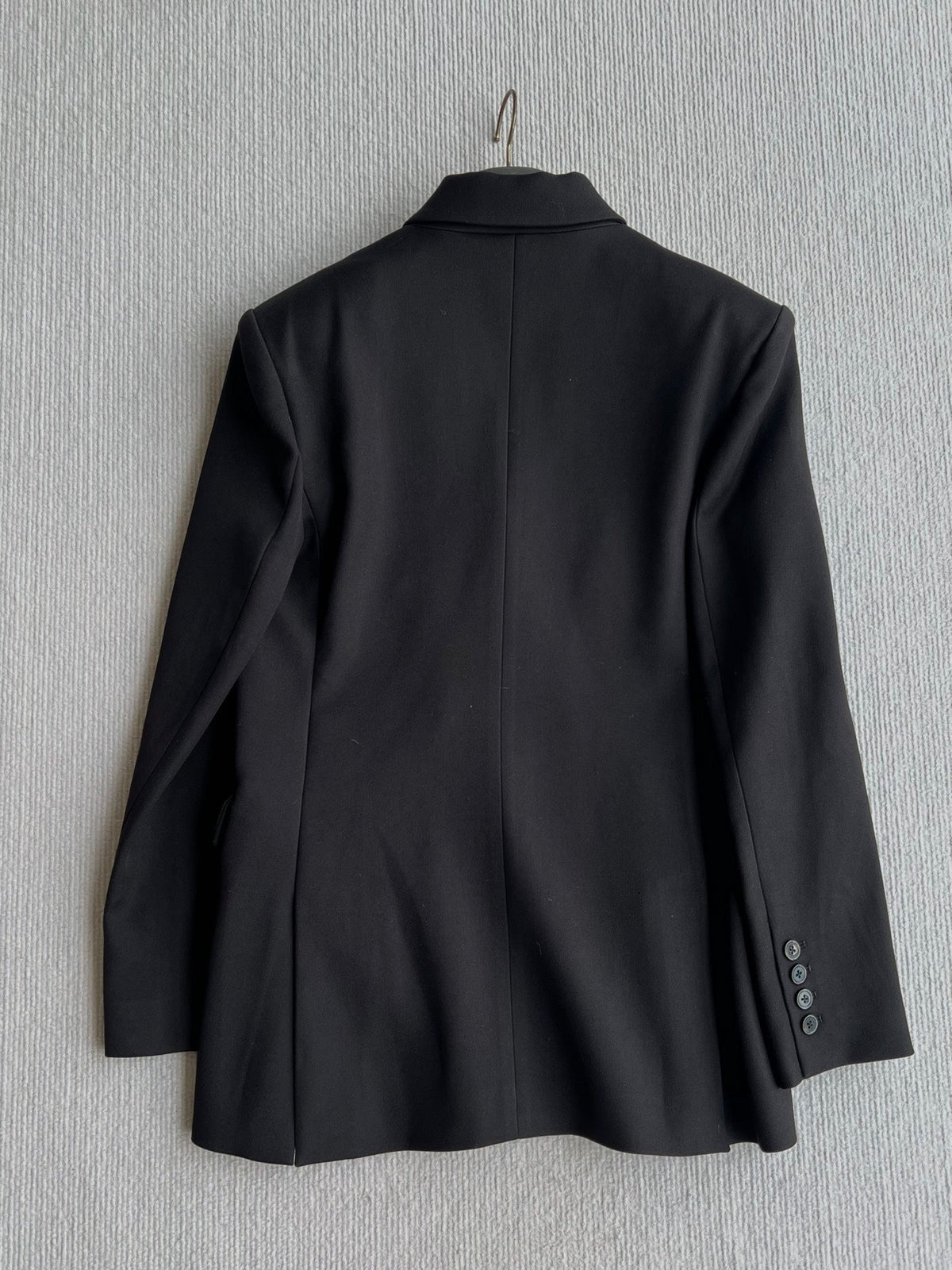 YSL 26s Double Breasted Blazer Black Wool Polyester 434498