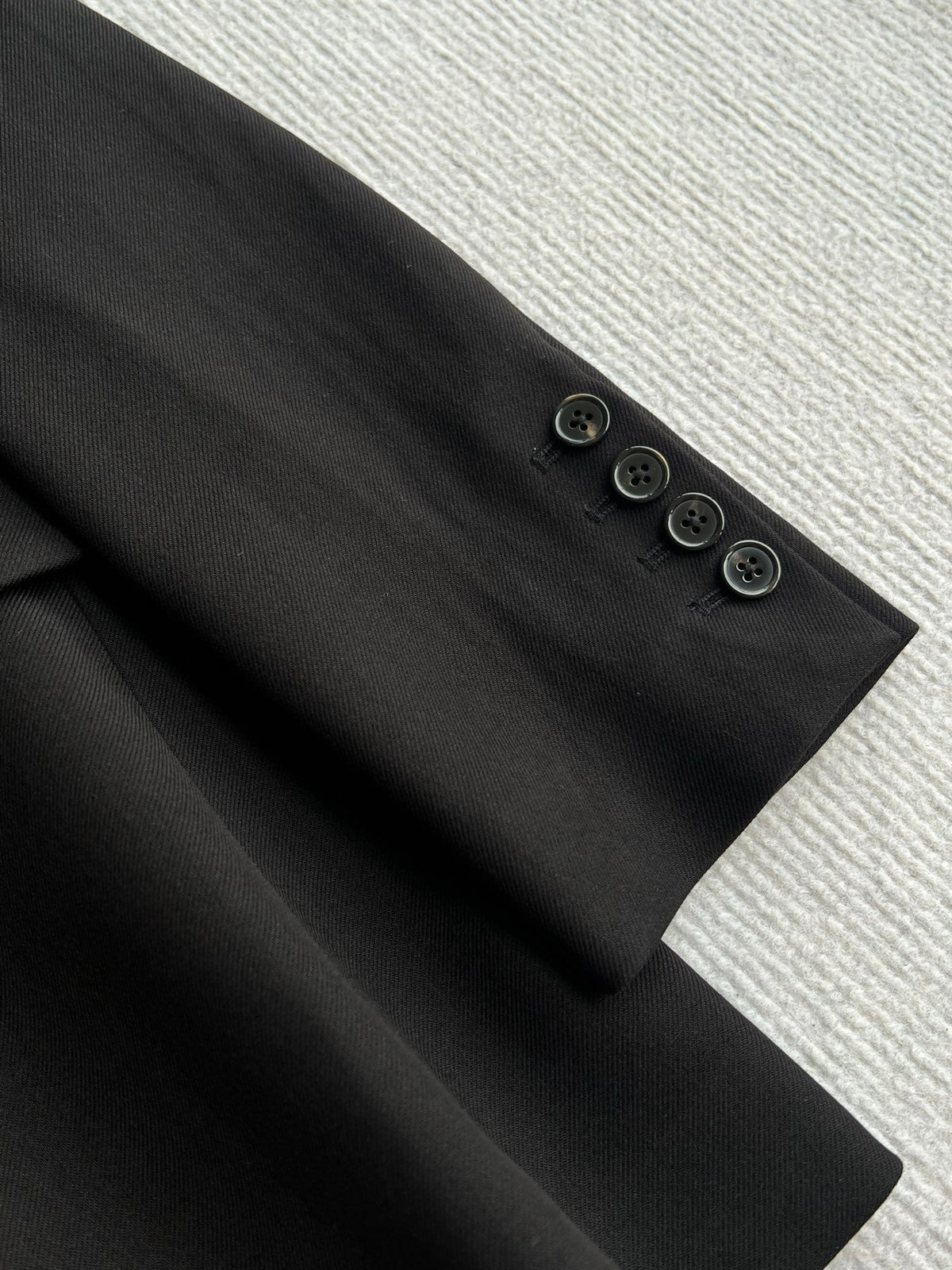 YSL 26s Double Breasted Blazer Black Wool Polyester 434498