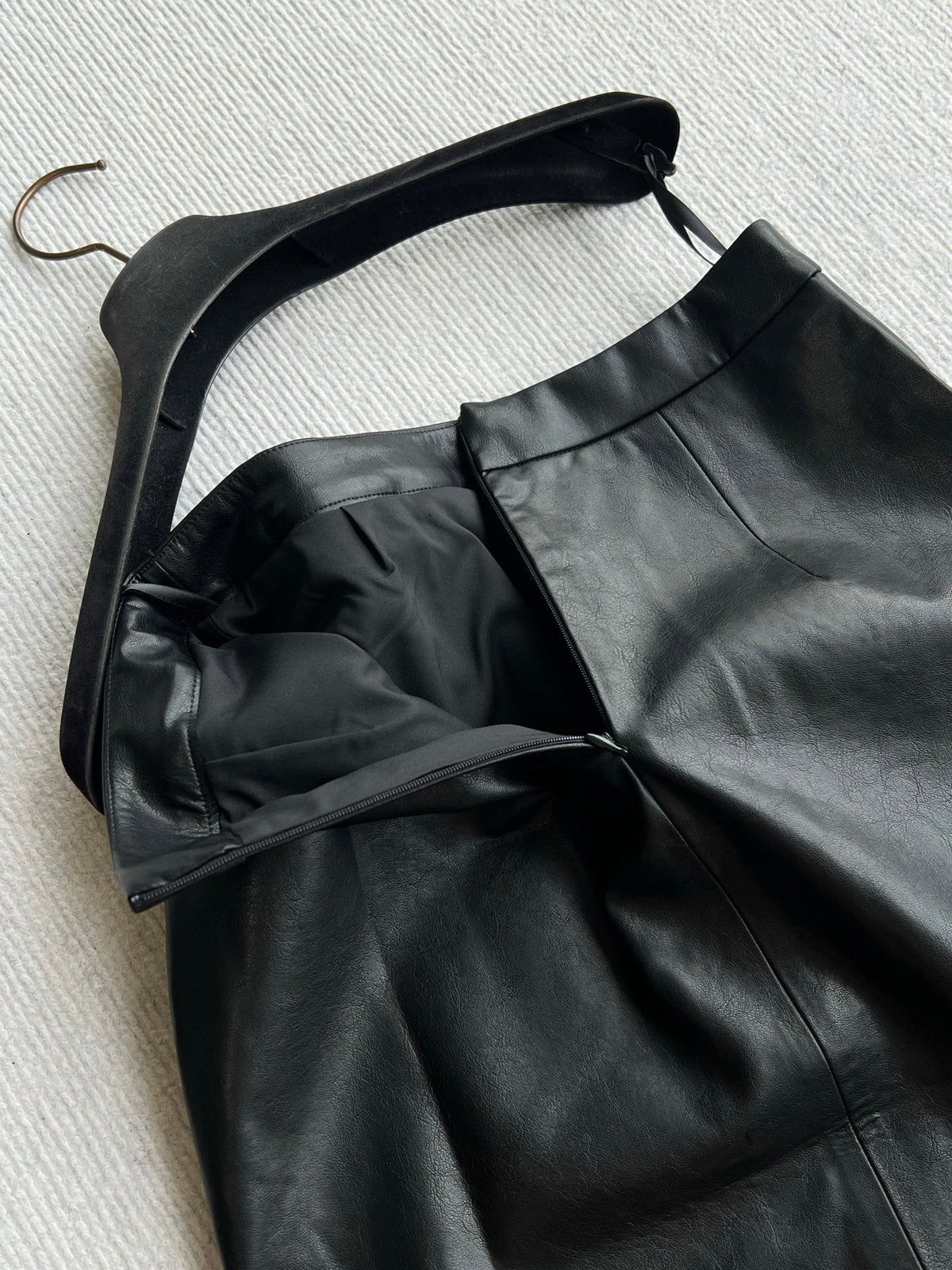 YSL 26s Leather Pencil Skirt Black PU 434510