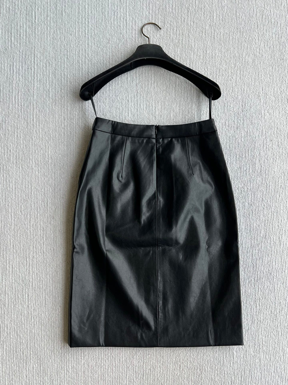 YSL 26s Leather Pencil Skirt Black PU 434510