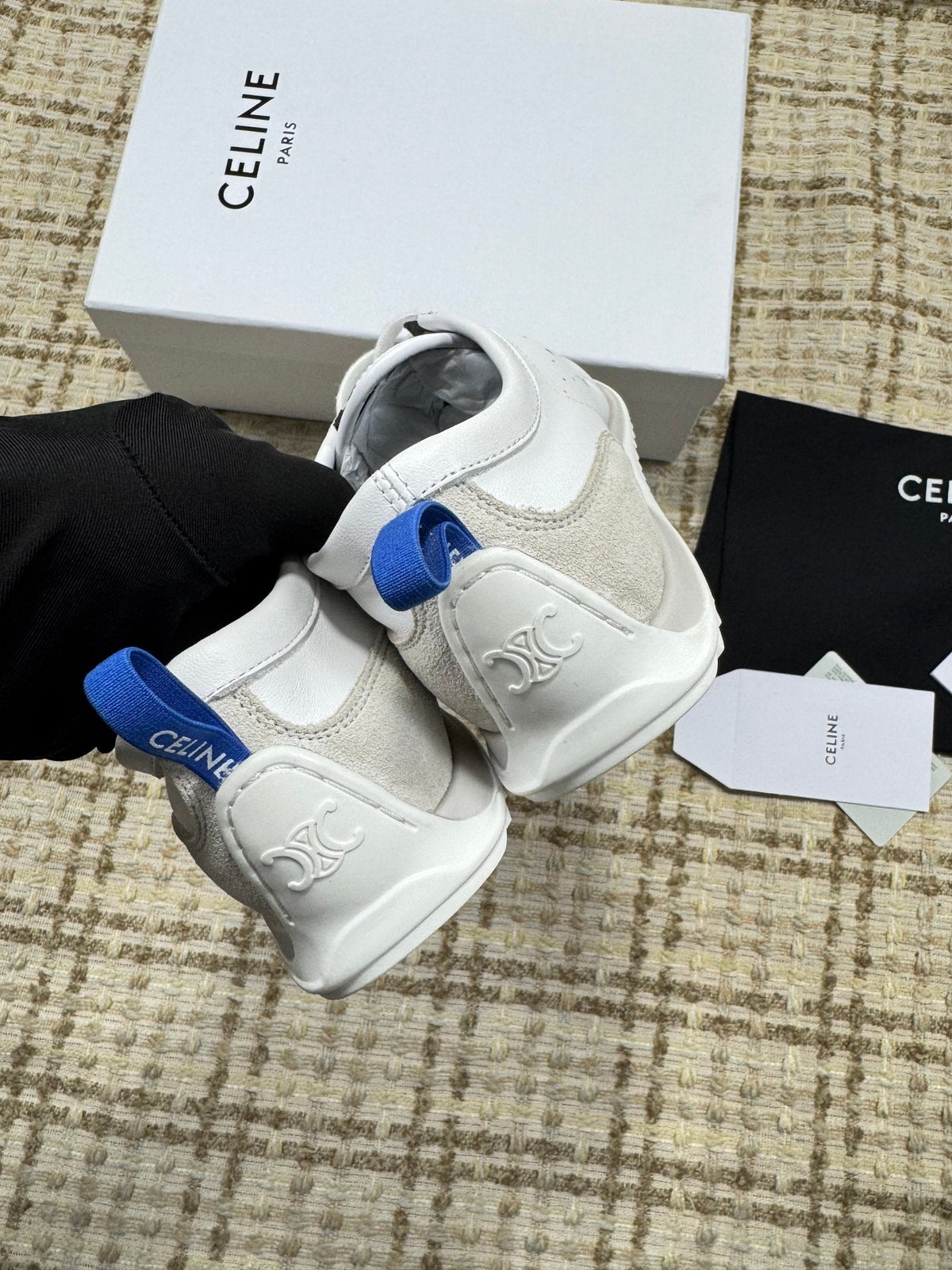 CE 26s Triomphe Low Top Sneakers White Leather 144870