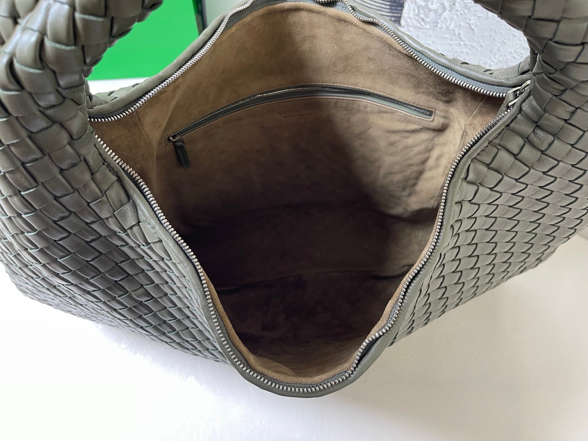 Bottega Veneta Maxi Veneta Bag 59cm Olive Intrecciato Leather