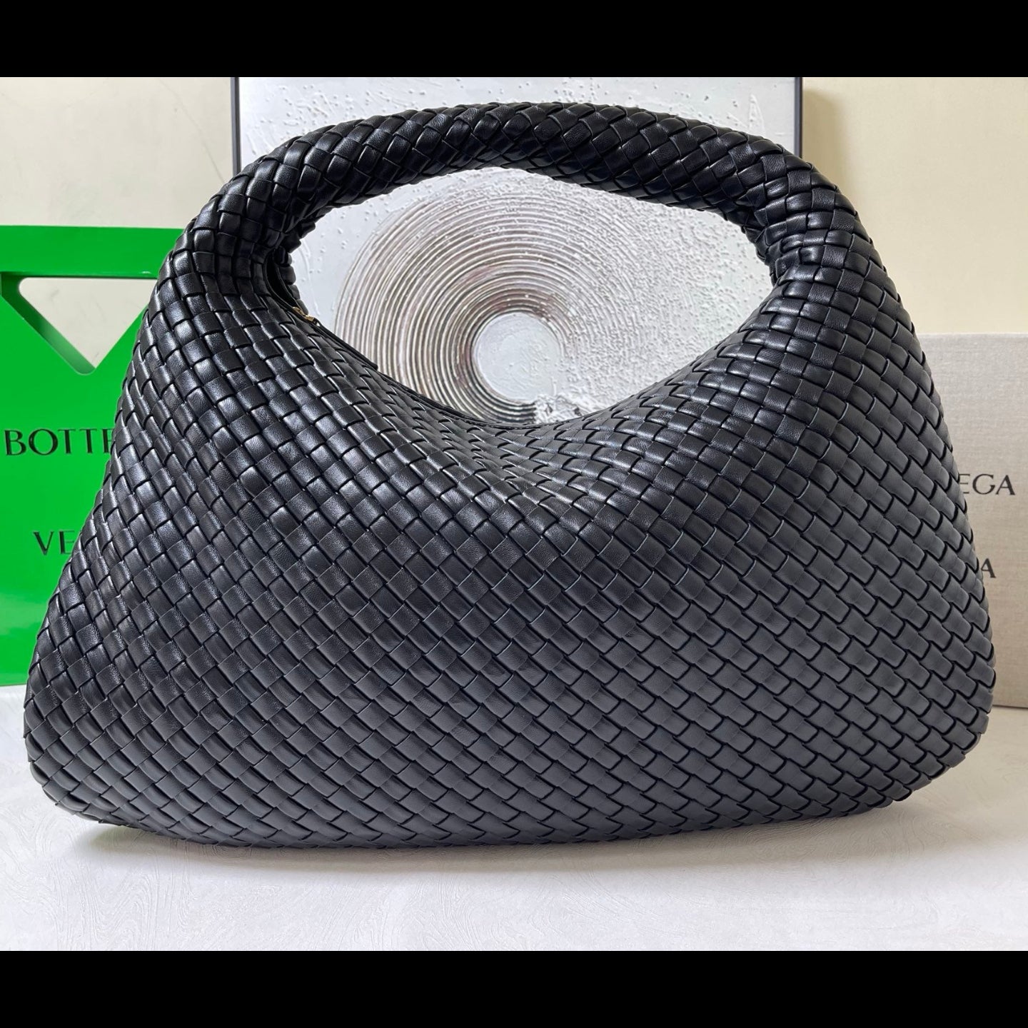 Bottega Veneta Maxi Veneta Bag 59cm Black Intrecciato Leather
