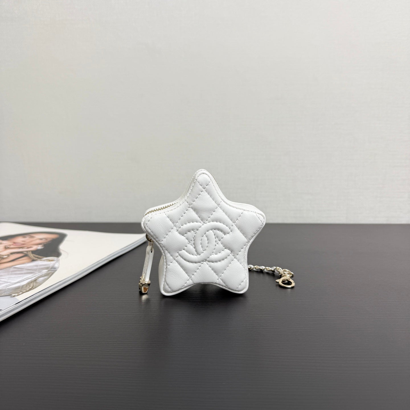 CC Mini Star Bag Charm Shiny Lambskin