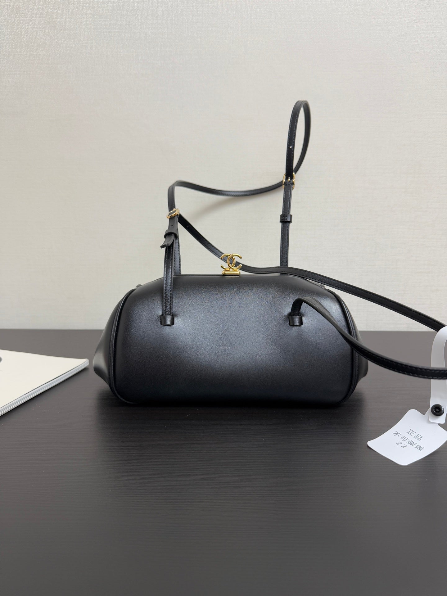 CC 26A Long Shoulder Handbag Black Lambskin