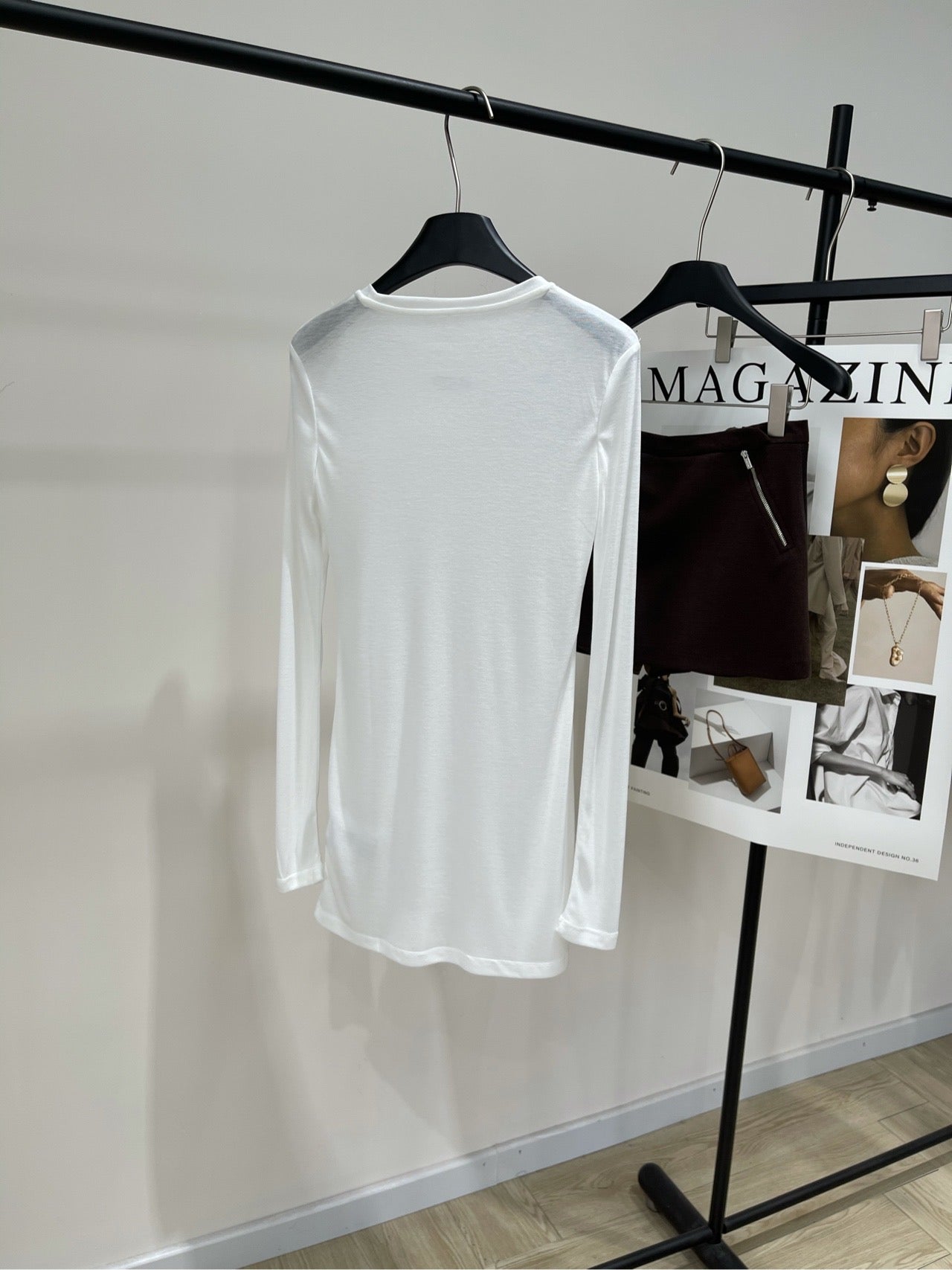 Miu Long-sleeved T-shirt White Cotton 349751