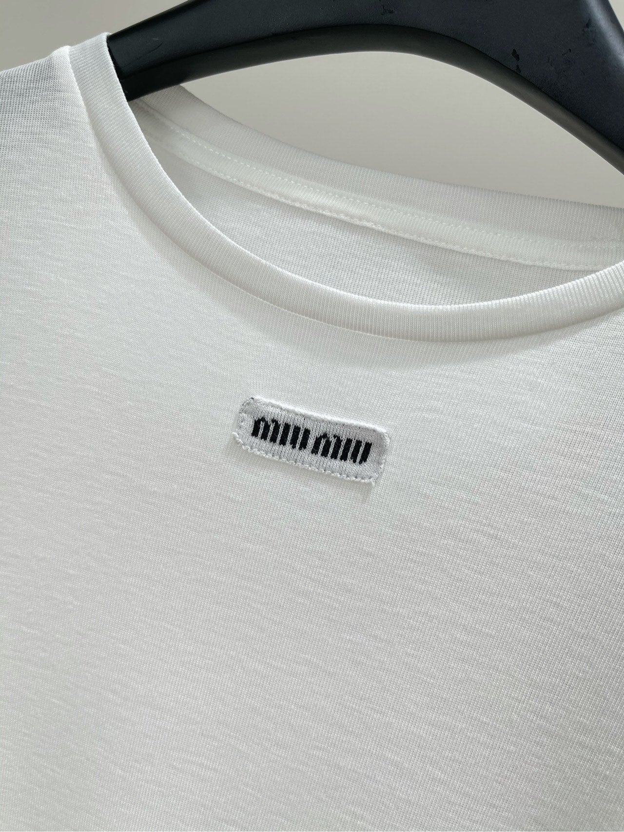 Miu Long-sleeved T-shirt White Cotton 349751
