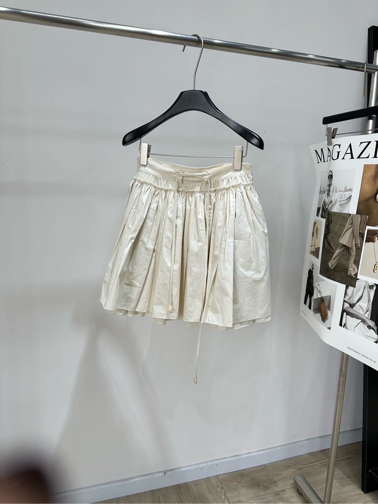 Loewe 26s Layered Mini Skirt Cream Cotton 417346