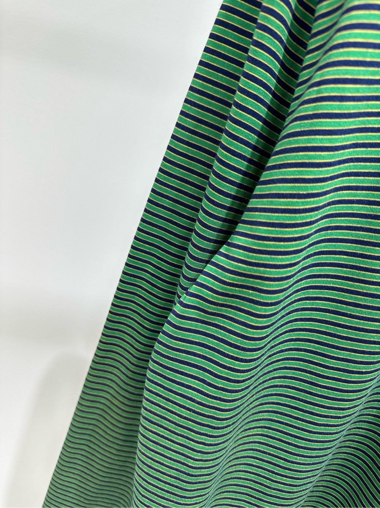 Miu 26s Green Striped Long-Sleeve T-Shirt Cotton 409864