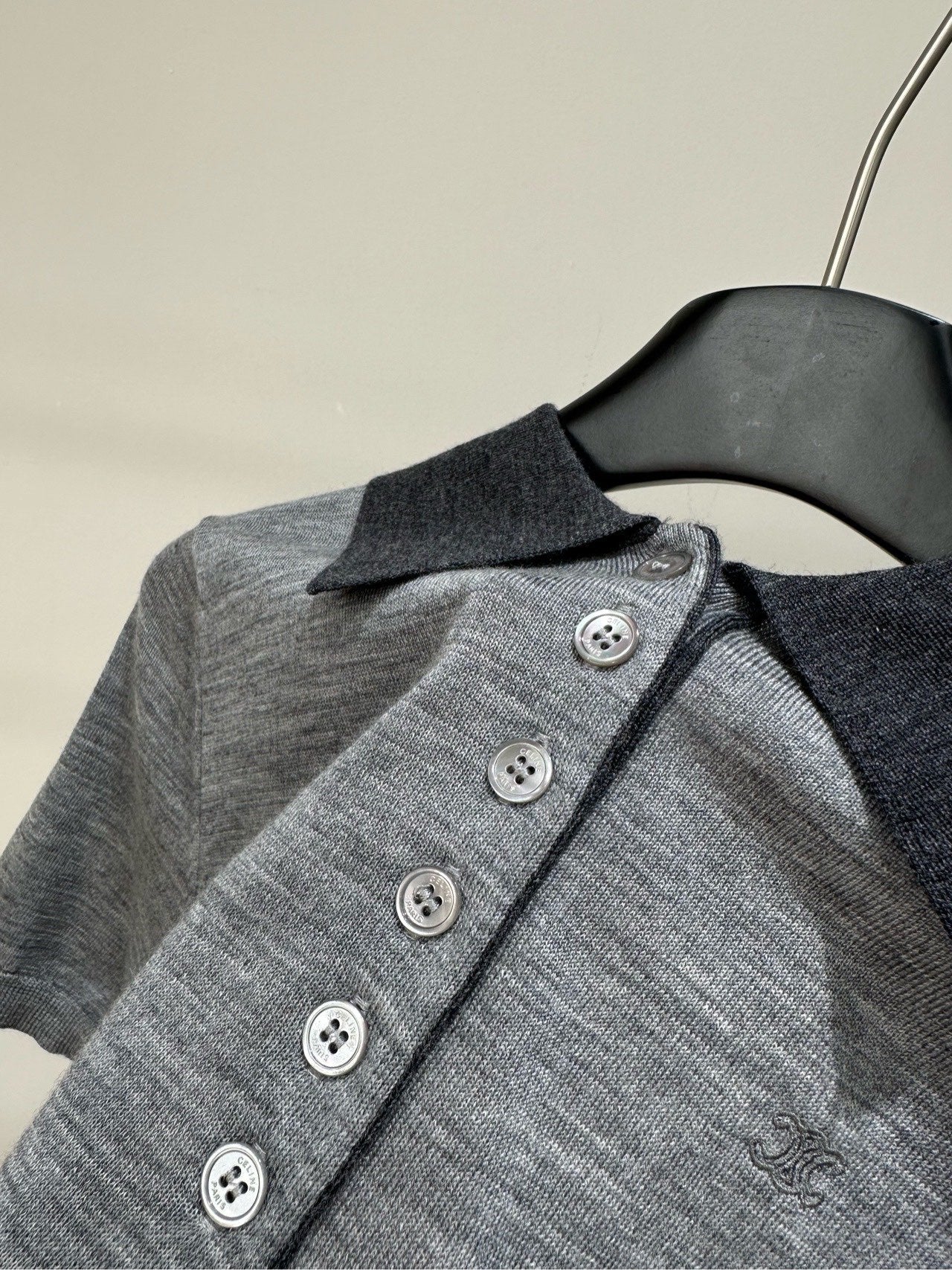 Celine 26s Knit Short-Sleeve T-Shirt Grey Cashmere417390