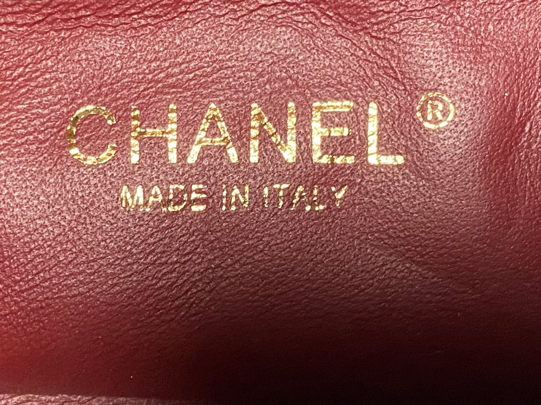 Chanel 2026 Pouch With Leather Strap 25cm Burgundy Calfskin