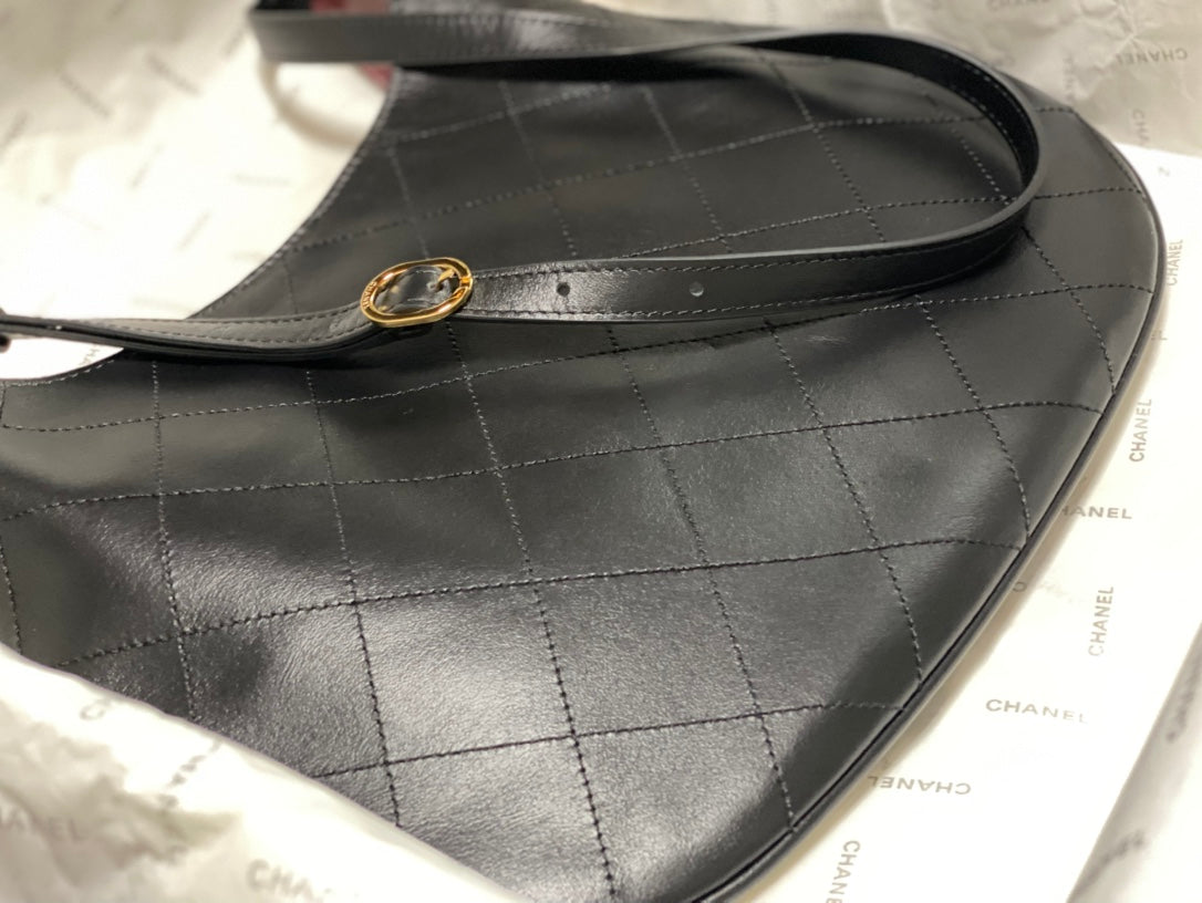 Chanel 2026 AS6478 Hobo Bag Black Lambskin Leather