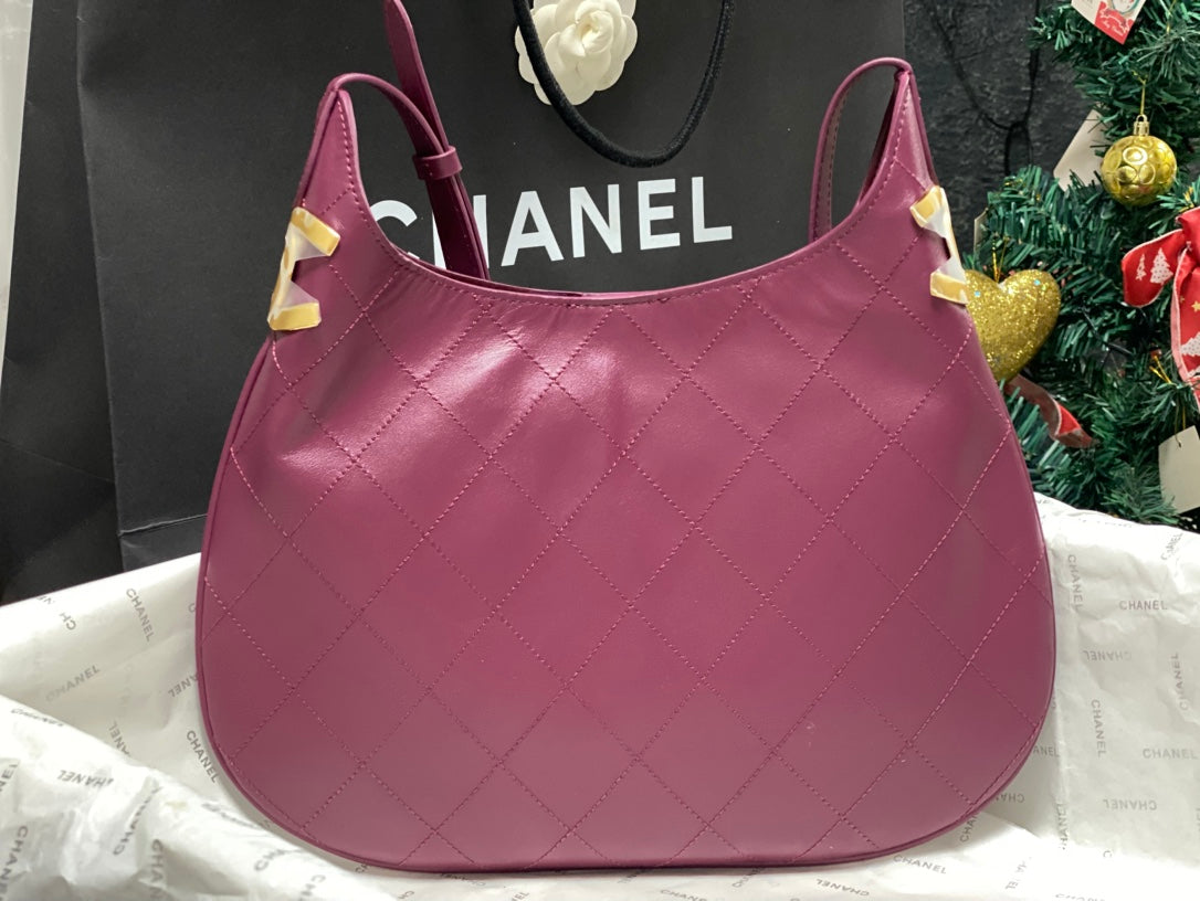 Chanel 2026 AS6478 Hobo Bag Purple Pink Lambskin Leather