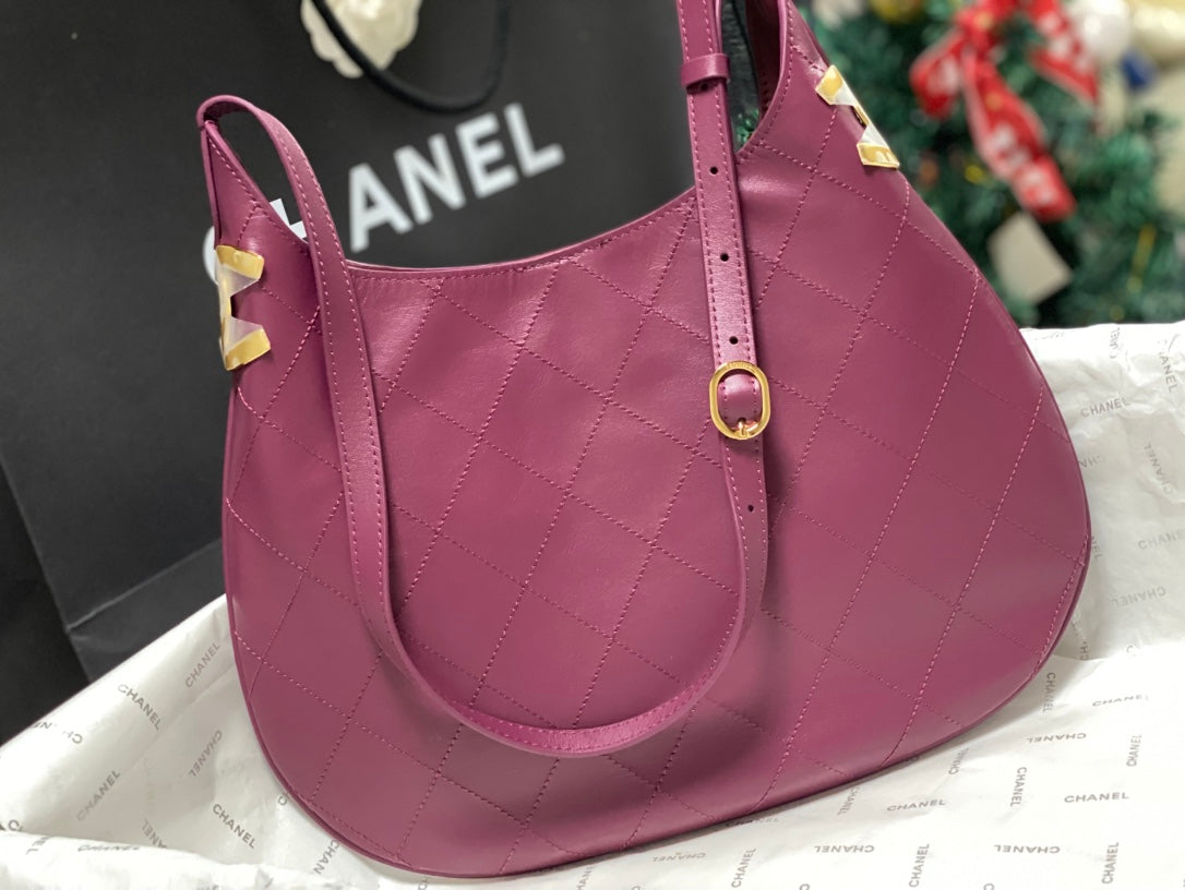 Chanel 2026 AS6478 Hobo Bag Purple Pink Lambskin Leather
