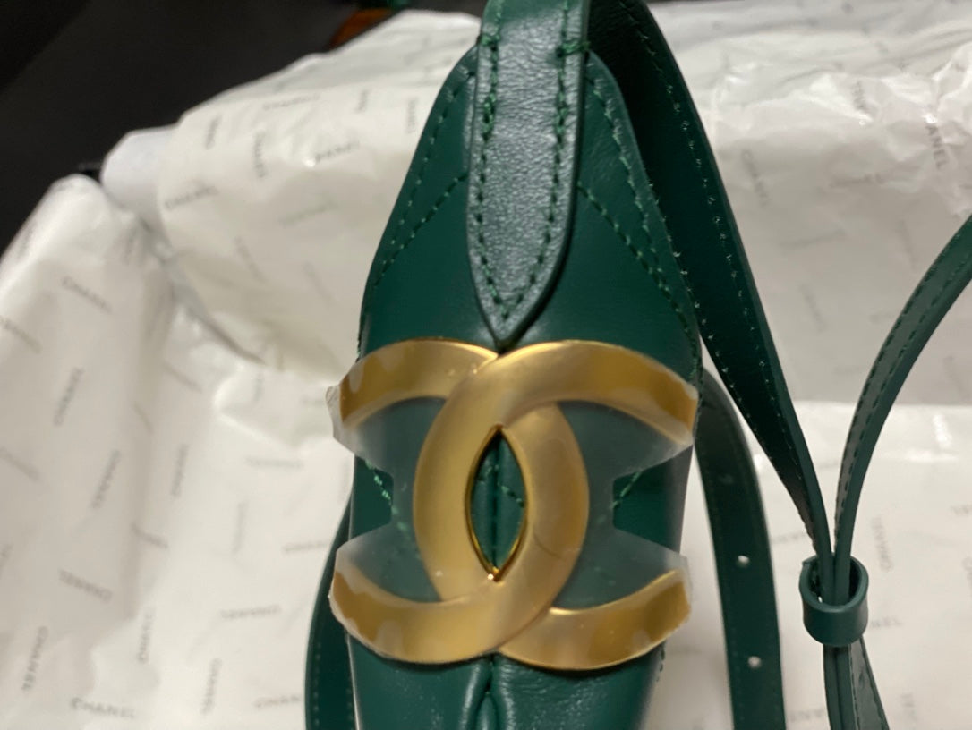 Chanel 2026 Hobo Bag AS6479 Dark Green Lambskin Leather