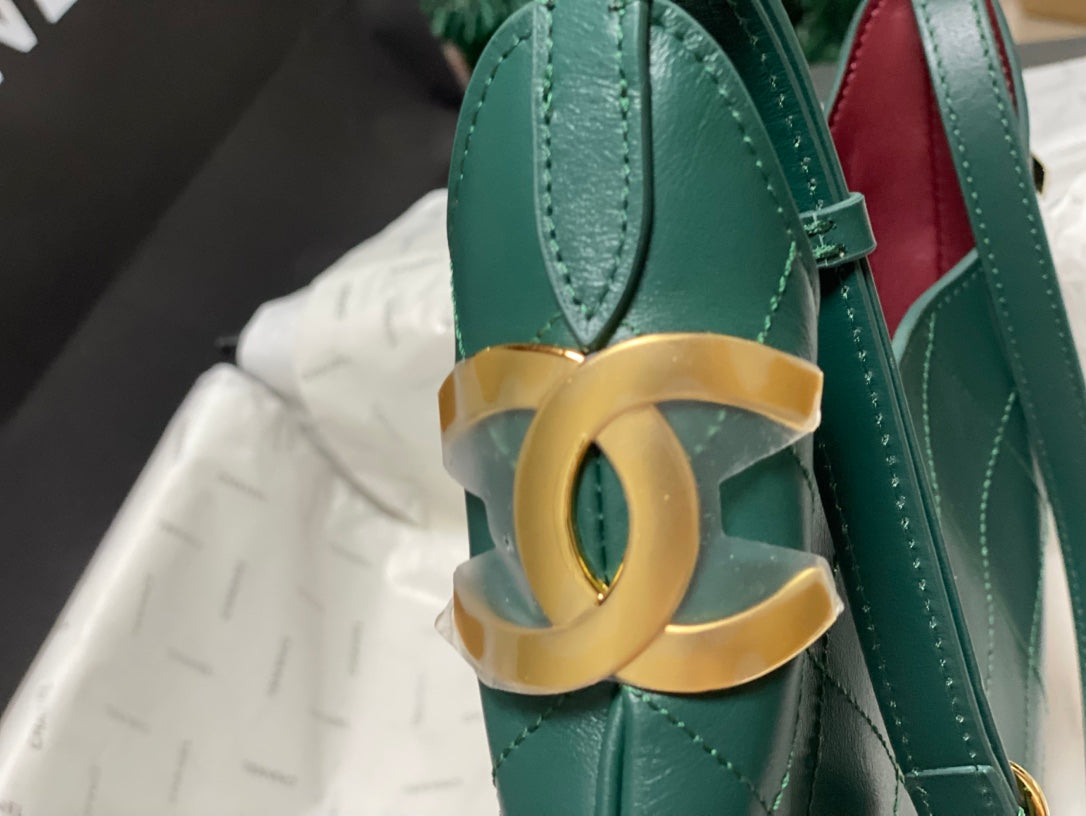 Chanel 2026 AS6478 Hobo Bag Dark Green Lambskin Leather