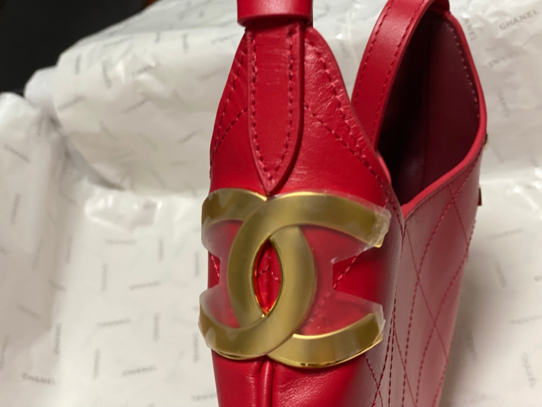 Chanel 2026 Hobo Bag AS6479 Red Lambskin Leather