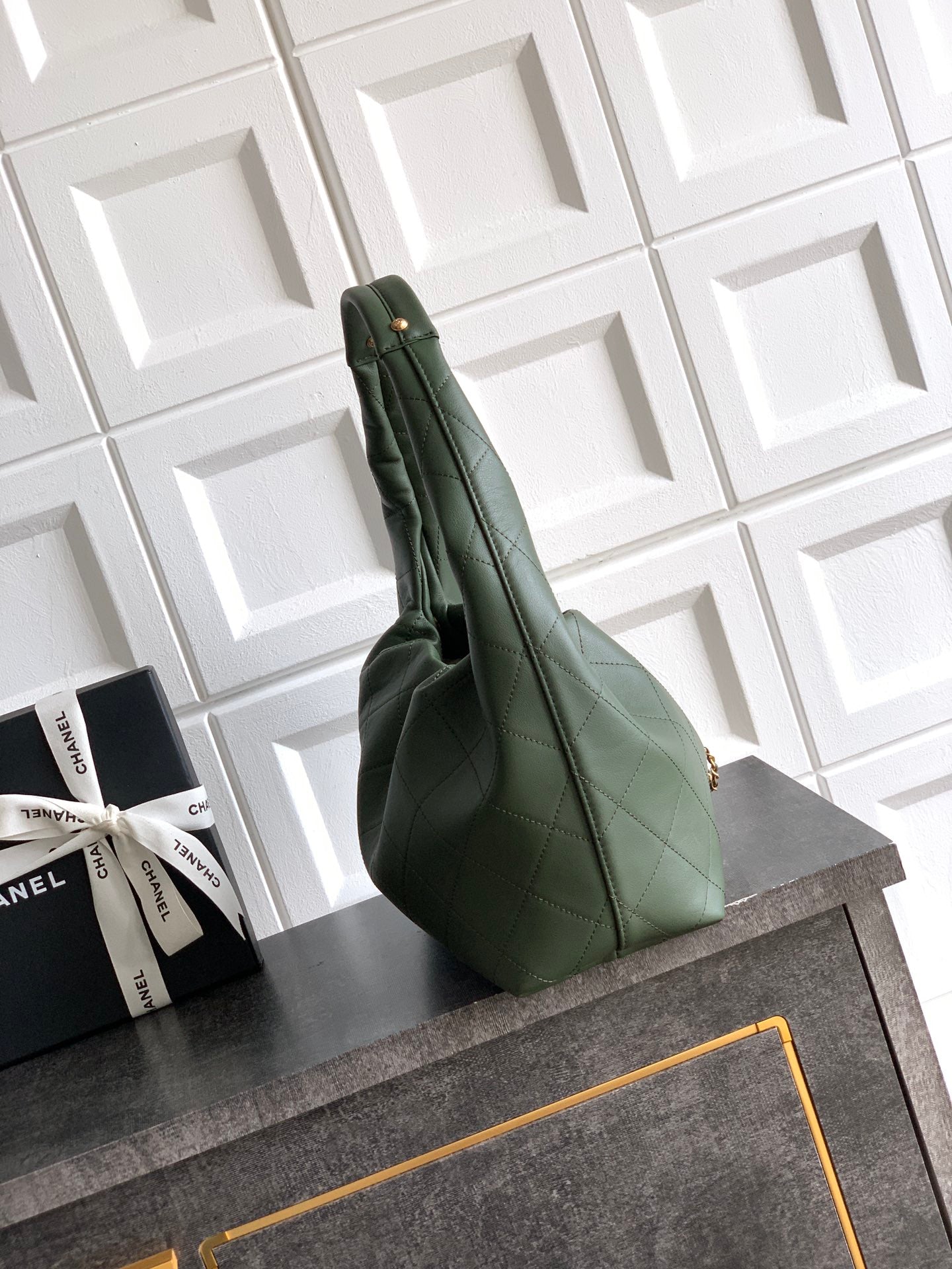 Chanel 26C Hobo Bag Olive Green Cowhide GHW 272338