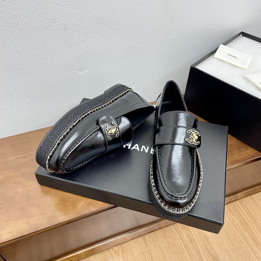 PLATFORM LOAFERS BLACK CALFSKIN