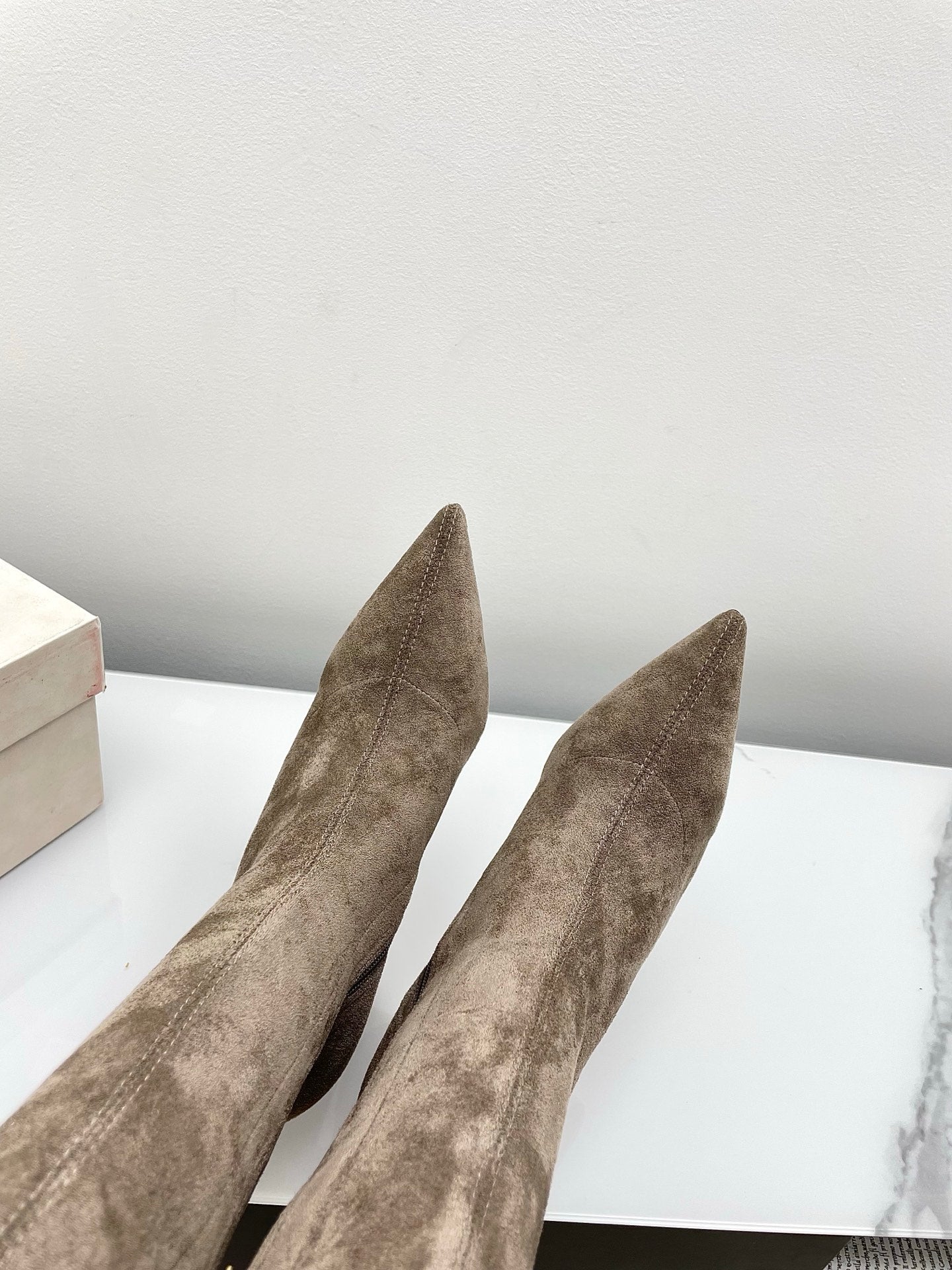 Jimmy Long Boots 85mm Olive Clay Suede 511615
