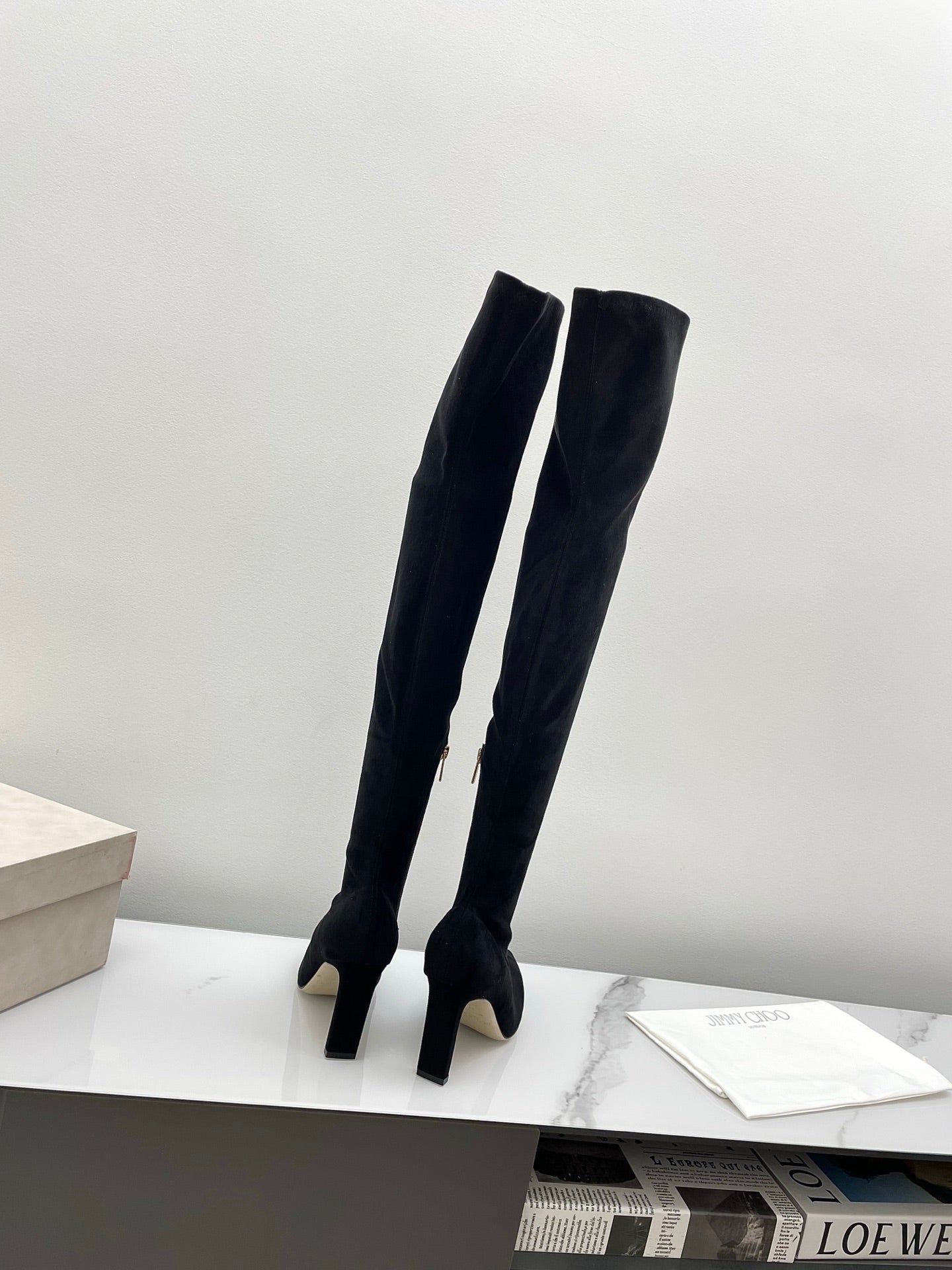 Jimmy Long Boots 85mm Black Suede  511616